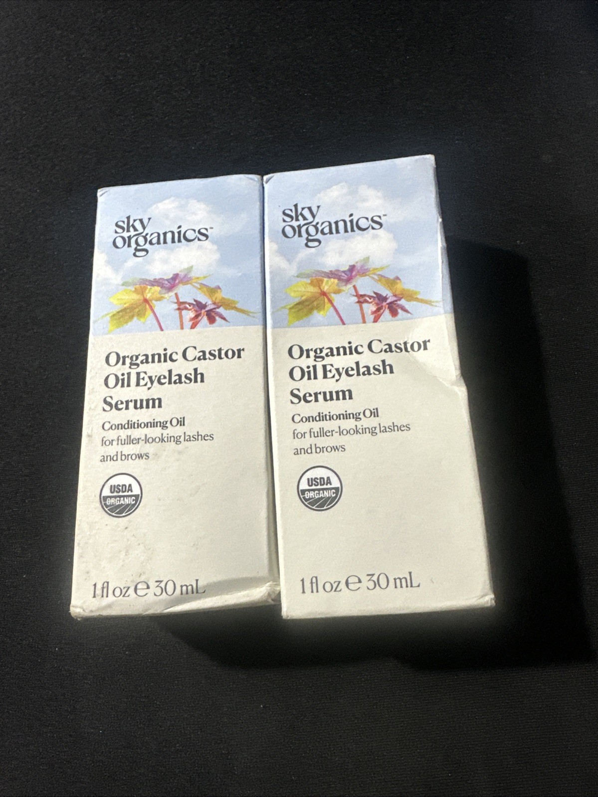 Sky Organics Organic Castor Oil Eye Lash Serum 1 fl oz Lot of 2