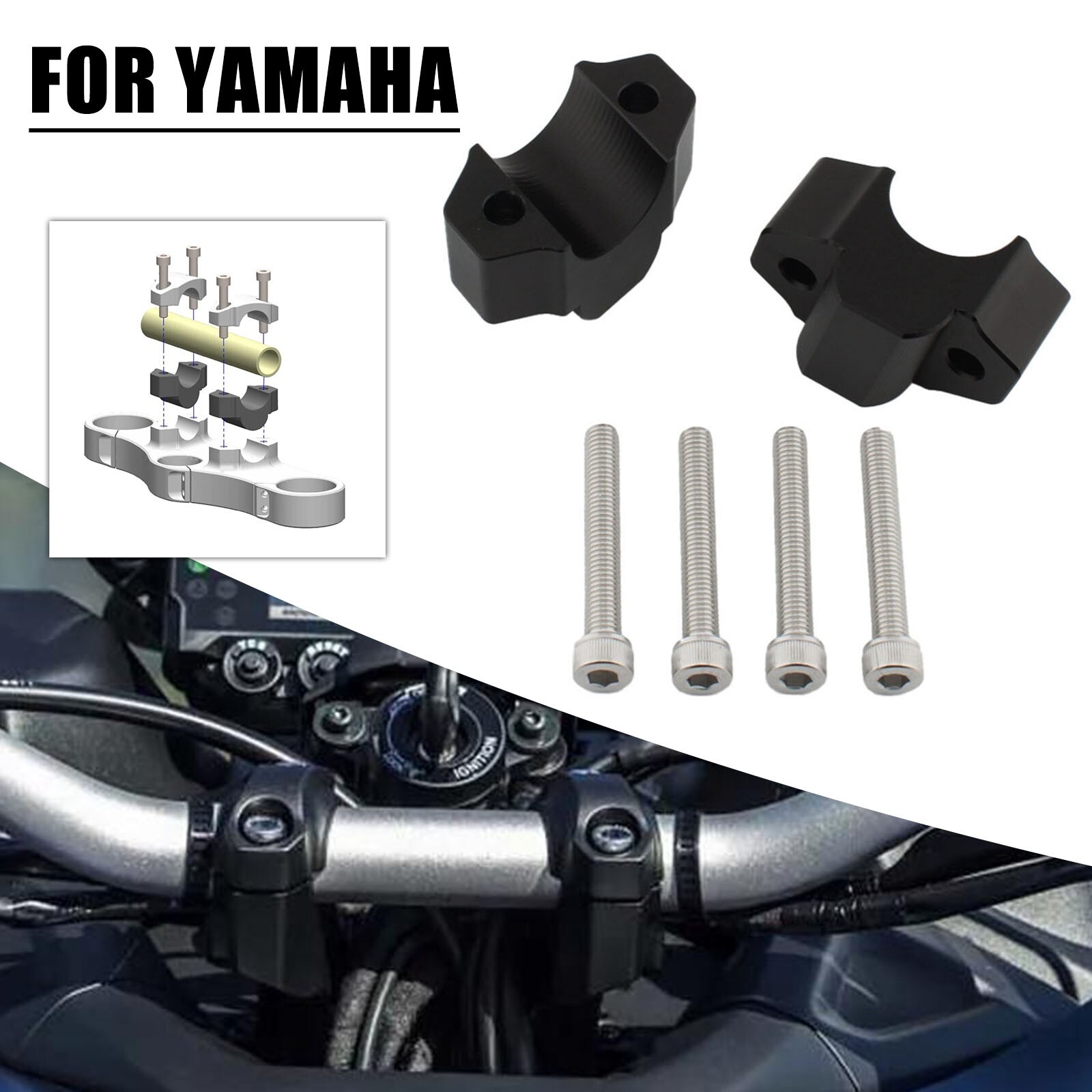 Handlebar Mount Risers Fit For Honda CRF1100L Africa Twin Adventure 2020-2024