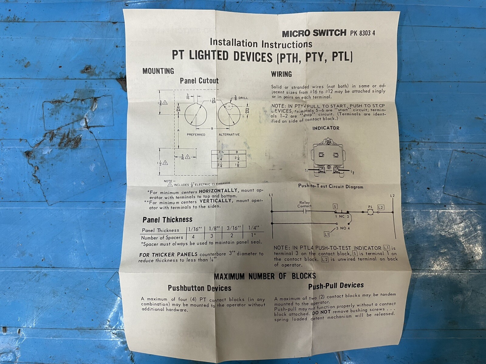 Honeywell Microswitch PTY4211