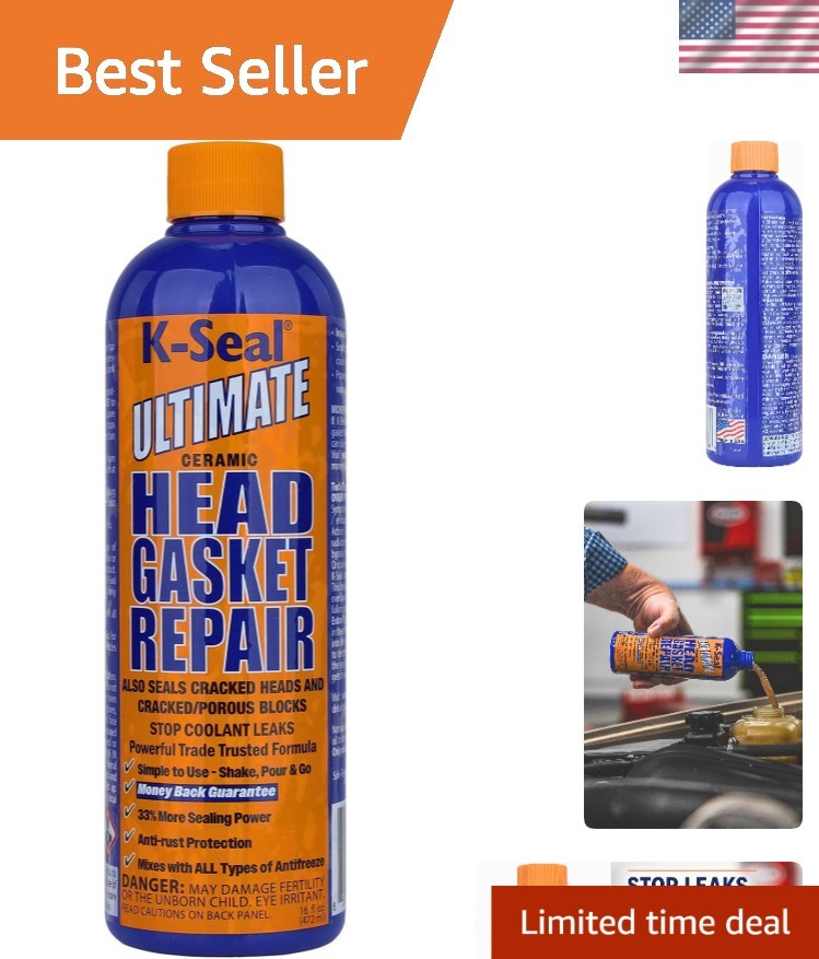 One-Step Head Gasket & Engine Block Sealer 16 oz - Proven Solution for Leaks
