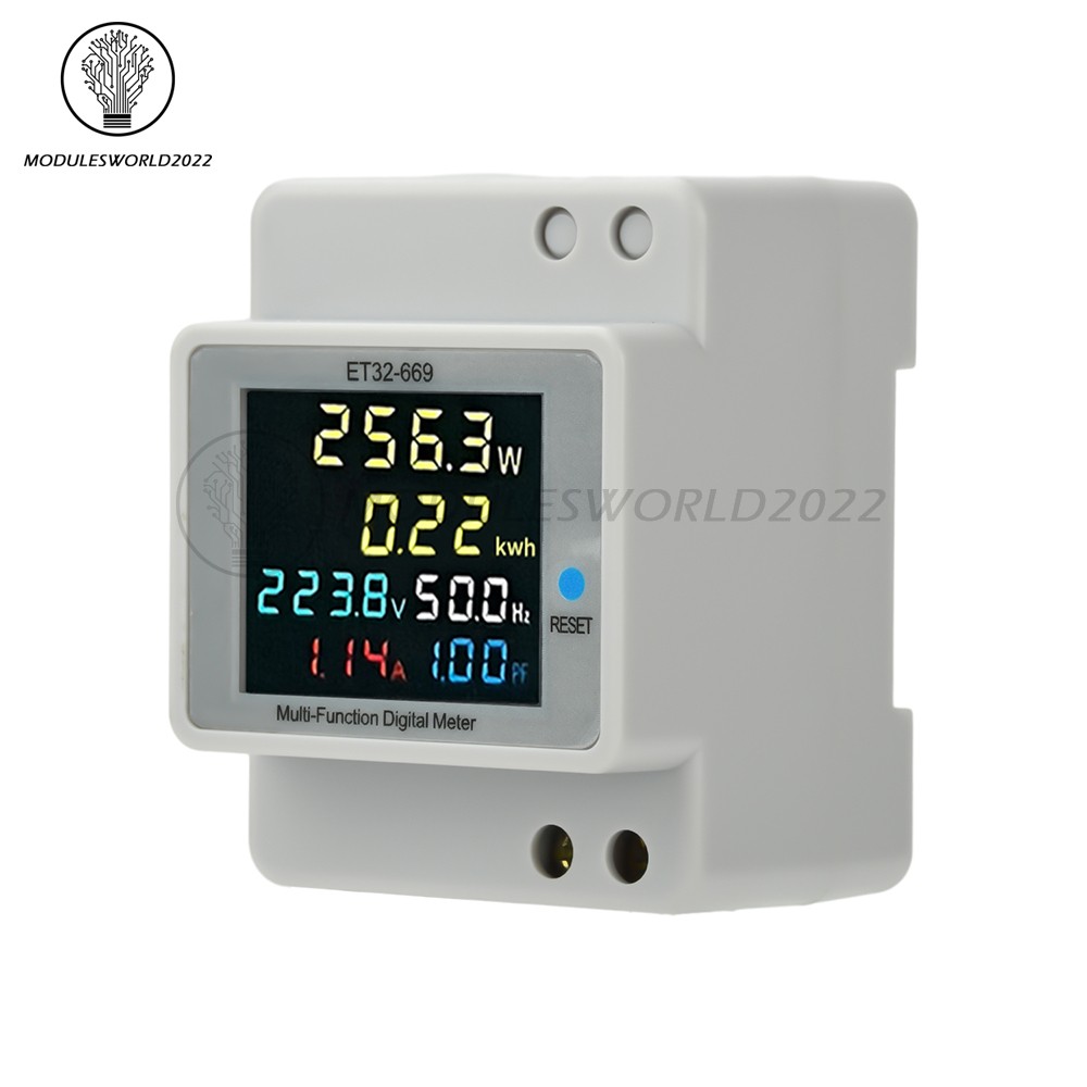 Electricity Meter 1-phase Voltage Current Power Frequency Factor Meter Rail Type
