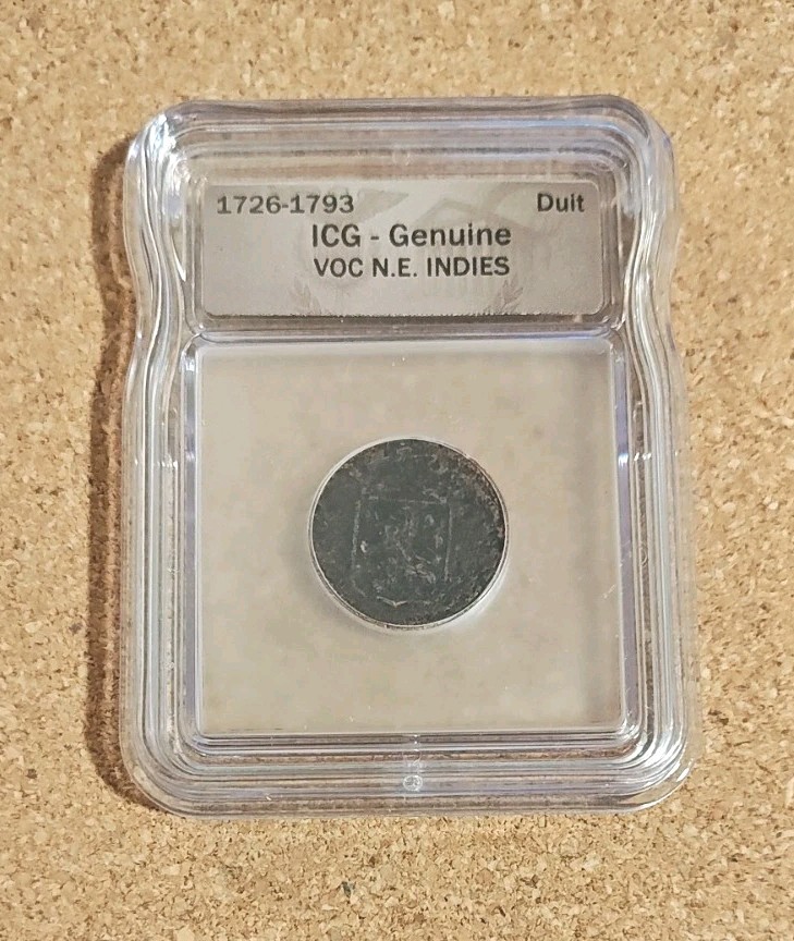 The First New York Penny VOC N.E. Indies 1726-1793 Duit ICG GENUINE 1790