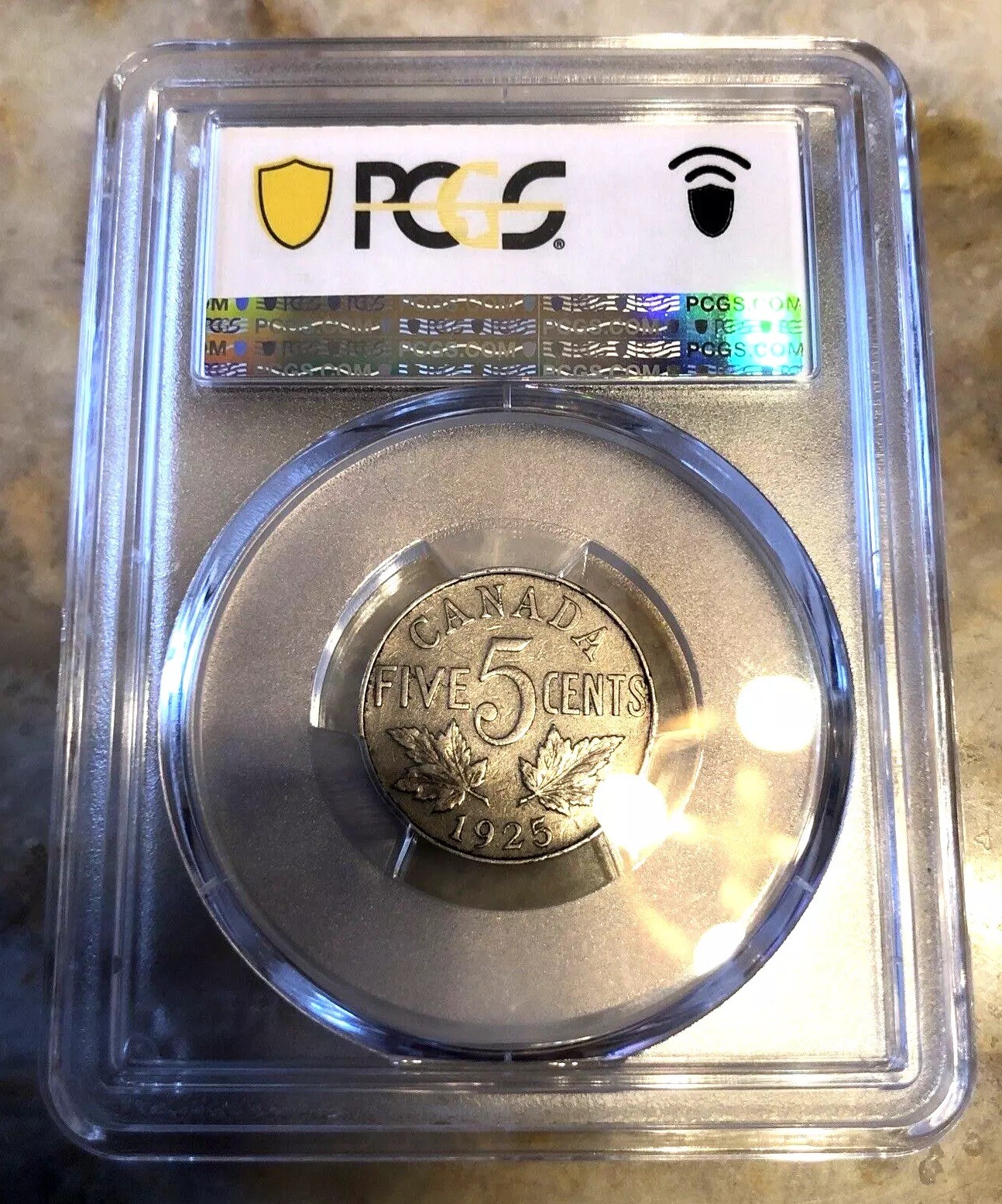 1925  canada  Nickel 5 cents  PCGS VF35 Extremely Low Mintage And Already Graded