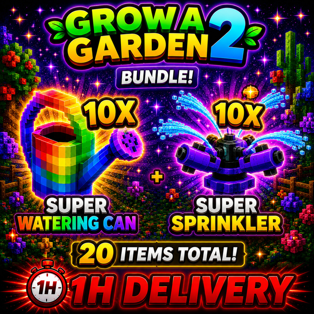 Grow a Garden 2 |💧10X Super Sprinkler + 10X Super watering can🫟1 HOUR DELIVERY