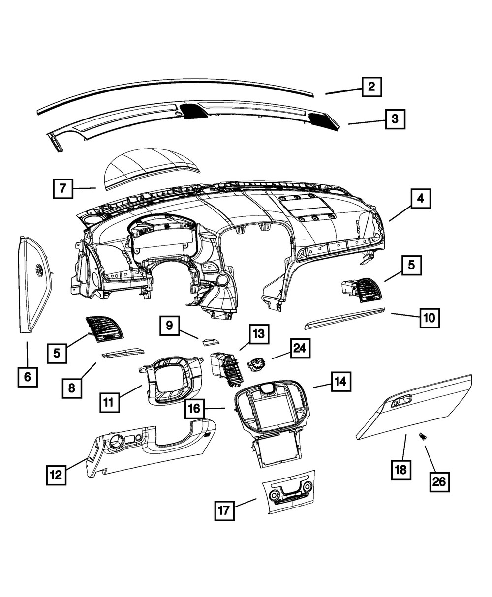 Genuine Mopar Instrument Panel Applique 68159459AC