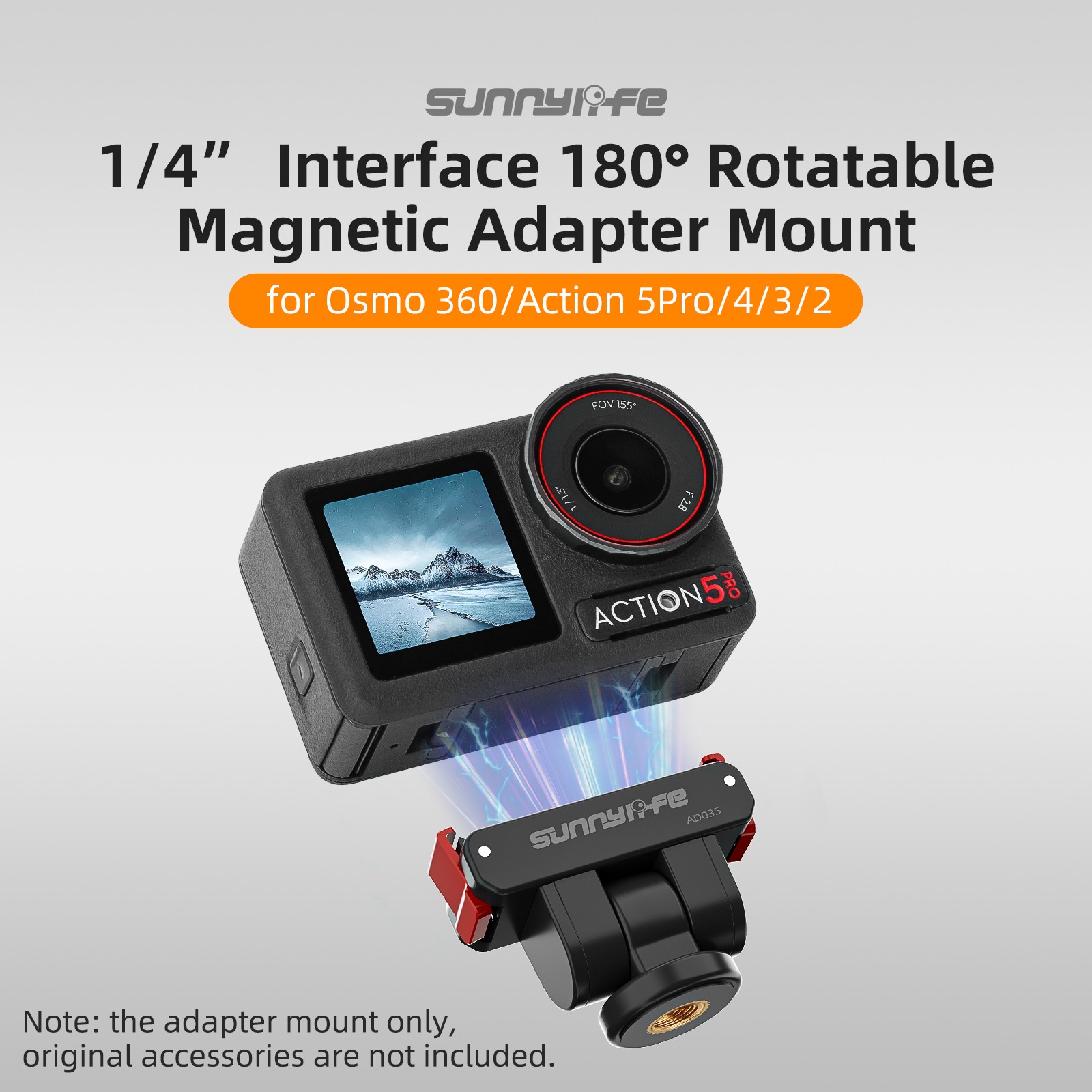 Magnetic Quick Release Bracket Adapter Mount For DJI Osmo 360/Action 5 Pro/4/3/2