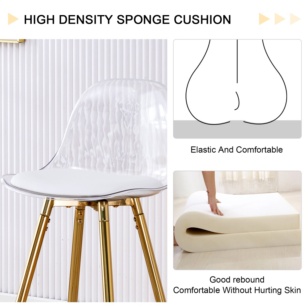 Modern PU Leather Bar Stools with Metal Legs for Kitchen Counter