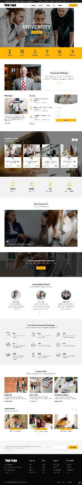 University Web Design with Free VPS Web Hosting and Installation