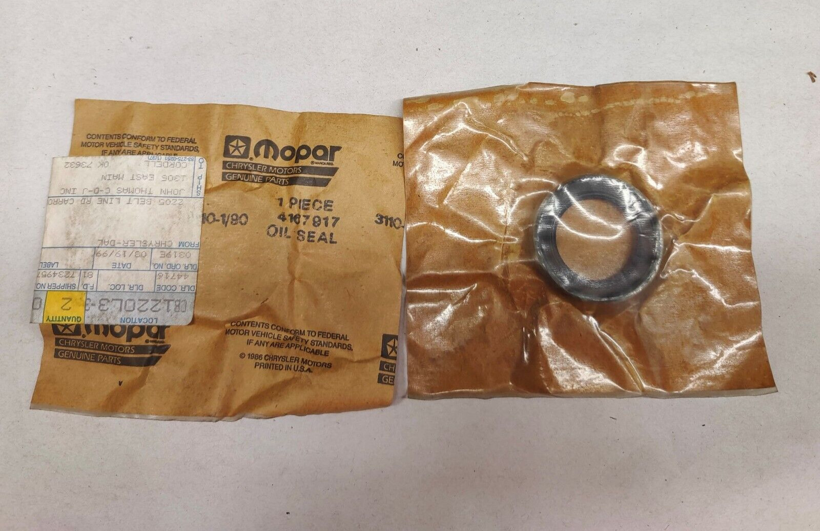 OEM NOS Mopar Transfer Case Adapter Oil Seal # 4167917 / Fits 1985 Dodge W350