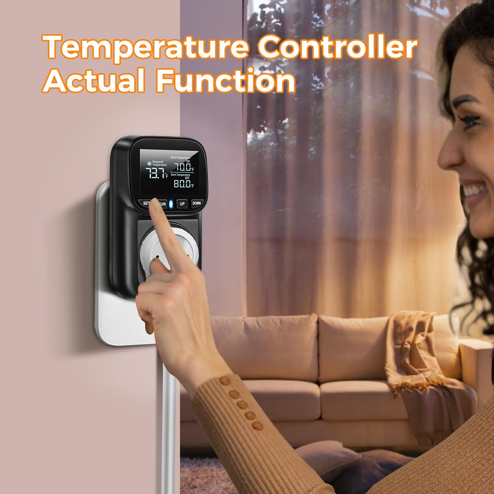 Diymore Digital Temperature Controller Outlet - 1800W Plug-in White