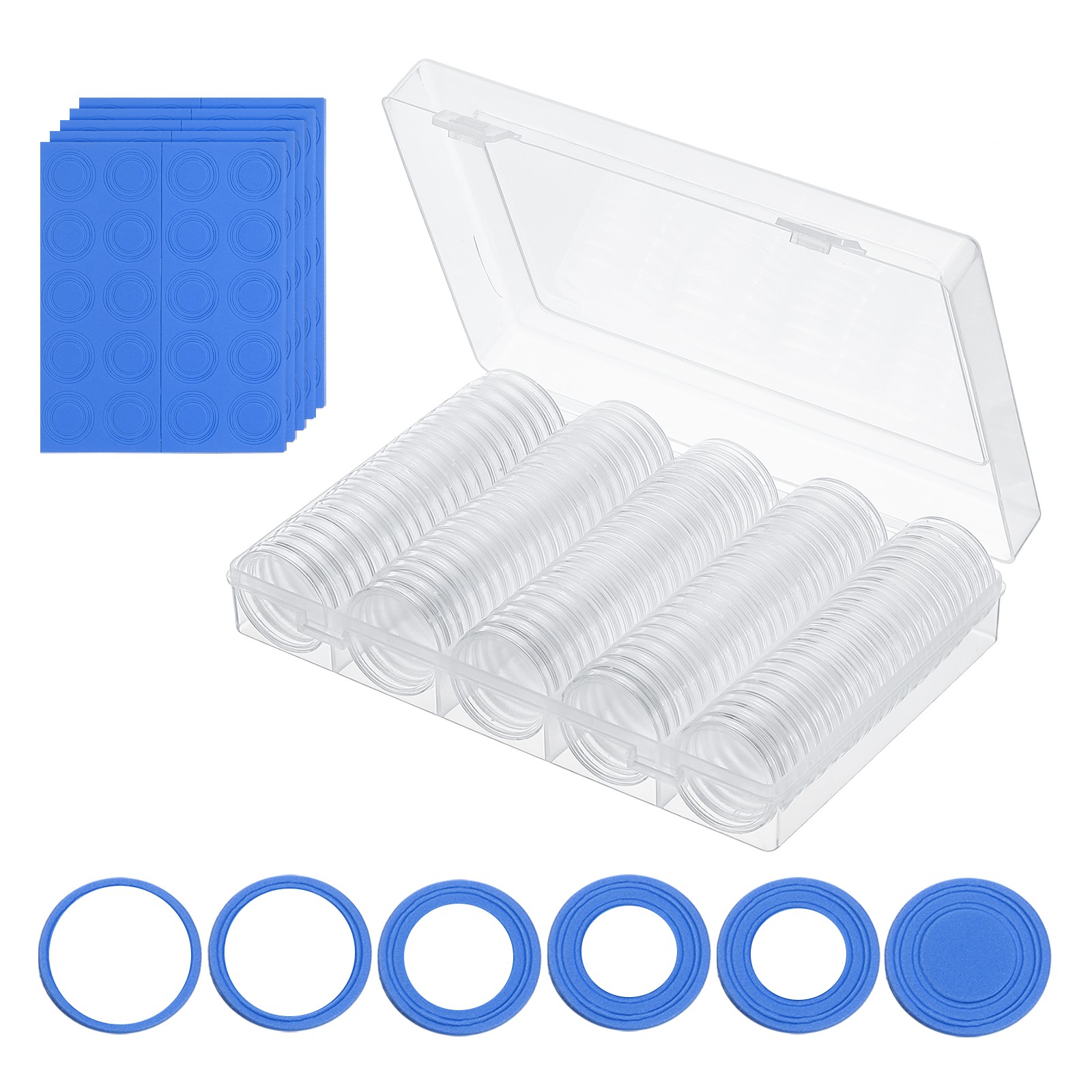 100pc Scat Org 17/20/25/27/30mm Blue Snap Holder