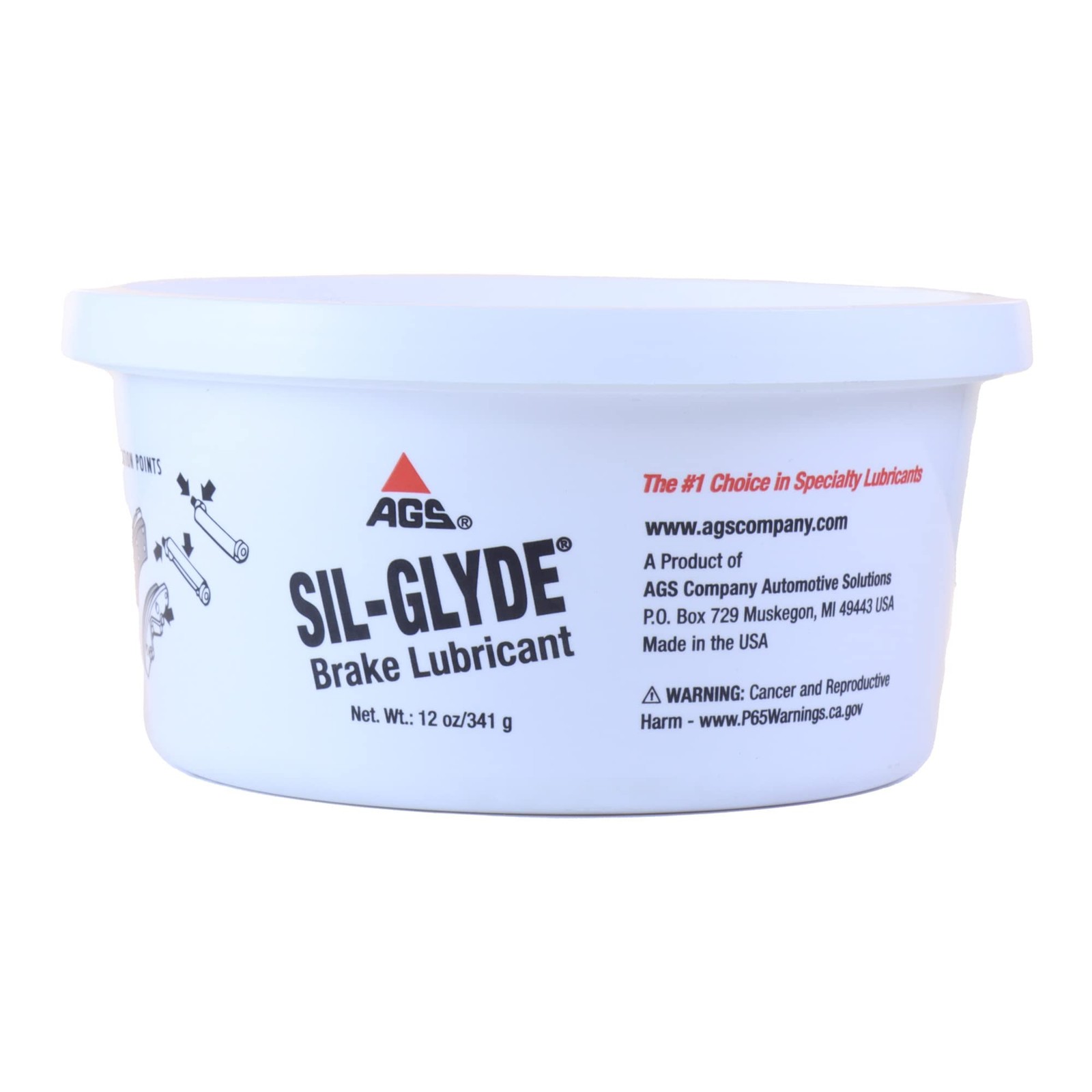 AGS Automotive Solutions SIL-Glyde 12 oz Tub Silicone 12oz, Company BK12