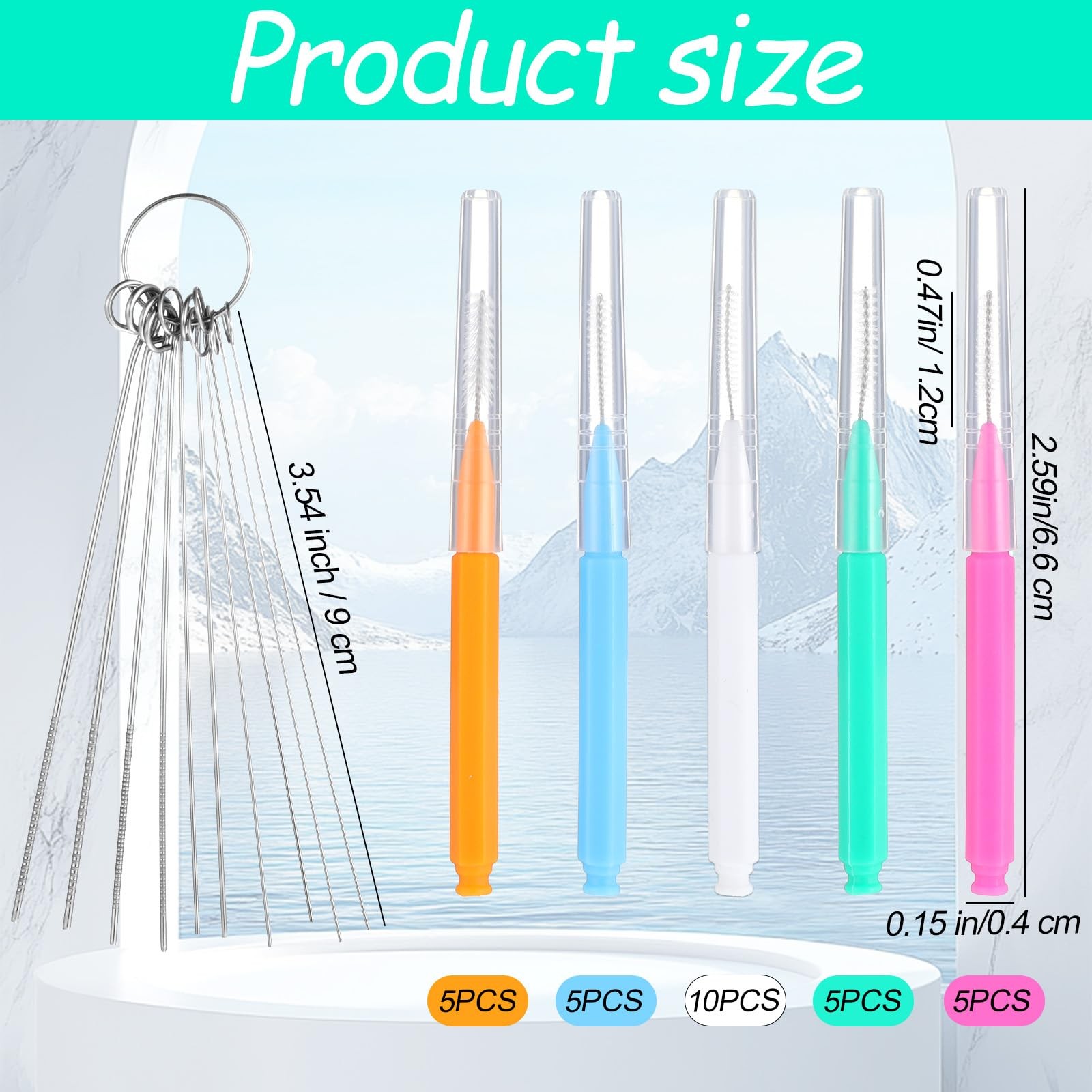 ElevateTech Shower Head Cleaner Tool Set, 40 Pink, Orange, Green, Blue, White