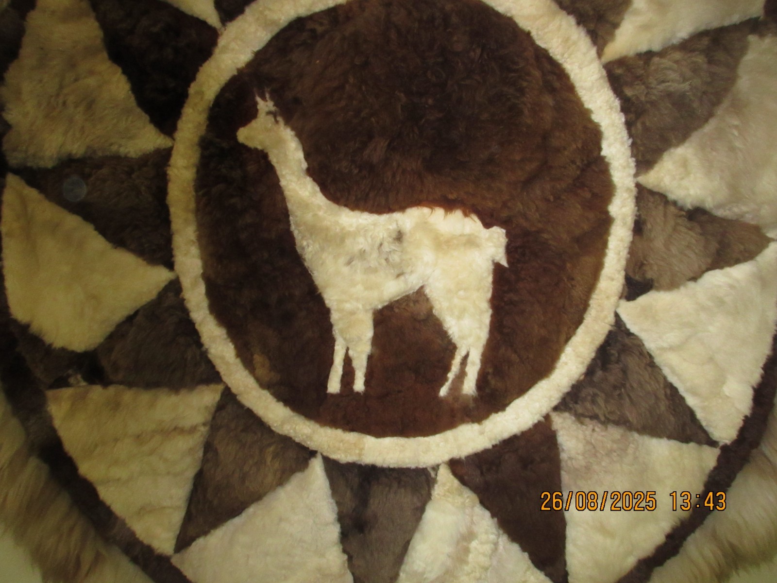 Vintage Alpaca Wall Hanging - LARGE (5' Diameter) - An Instant "Eye Catcher!"
