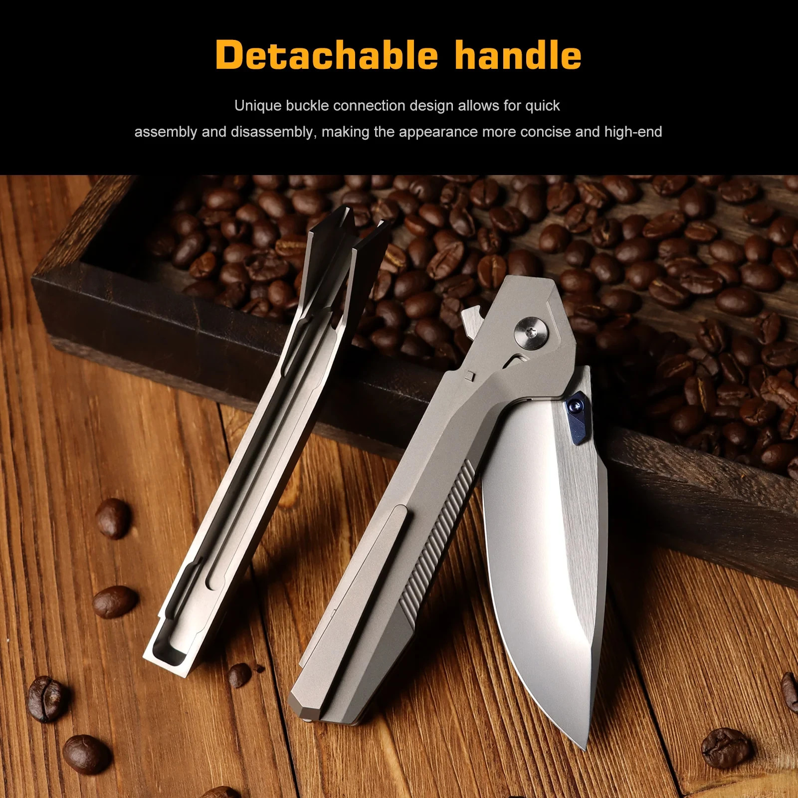 REMETTE RT-WK1 Linerlock Folding Knife 3.5" M390 Steel Blade Titanium Handle