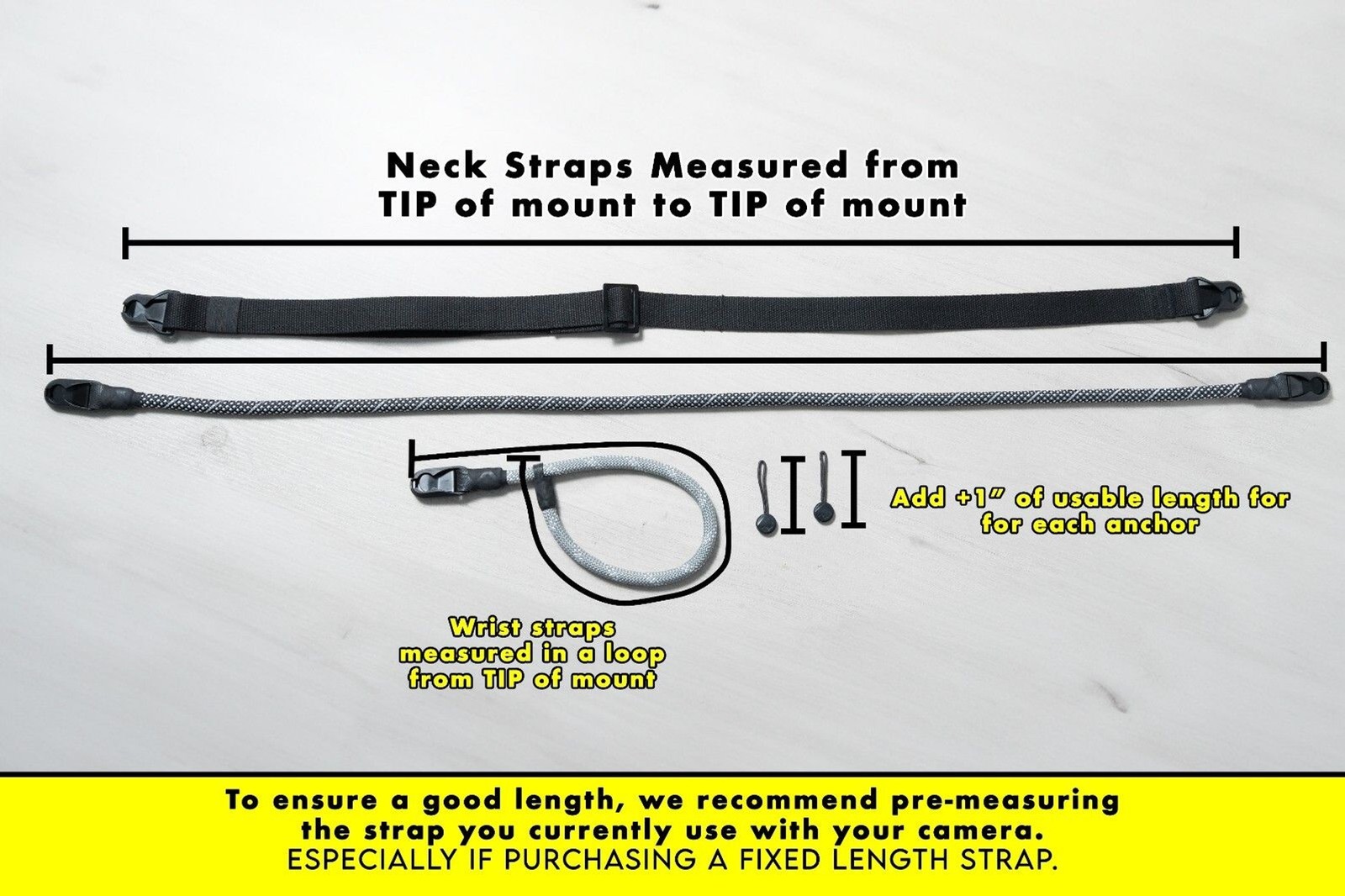 Handmade Off-White Cotton Adjustable Camera Strap + Peak Design Anchors 48”