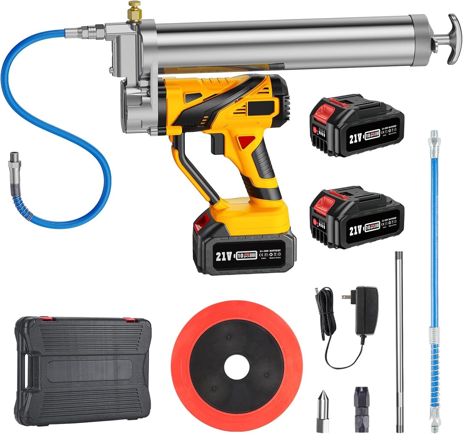 TaskStar Electric Cordless Grease Gun 12,000 PSI - 2*4000mAh Battery 6 oz/min