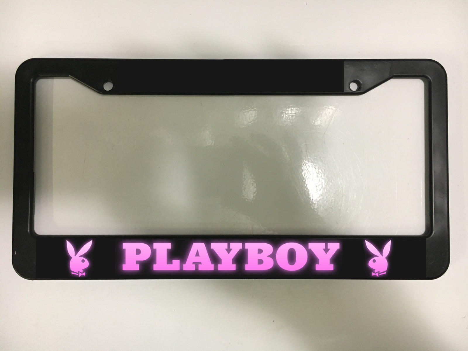 PLAYBOY GIRL WOMEN PINK BUNNY SEXY WOMAN PLAY BOY Black License Plate Frame NEW