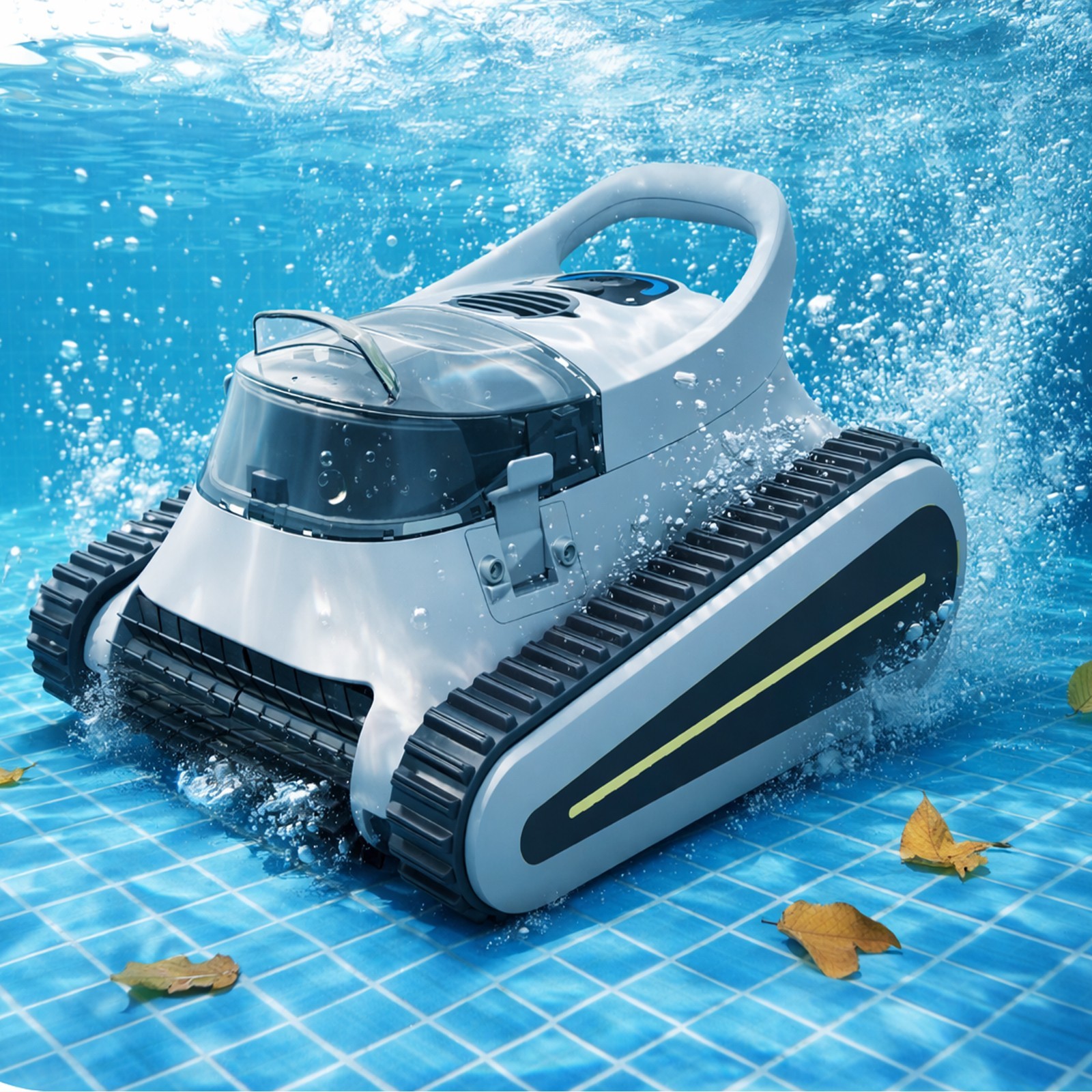 Automatic Robotic Pool Cleaner for Swimming Pools Self-Parking Wall Climbing