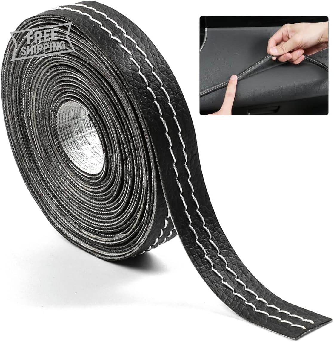 13.12FT(4M) Automobile Interior Trim Strip Leather Decorative Line,Universal Car