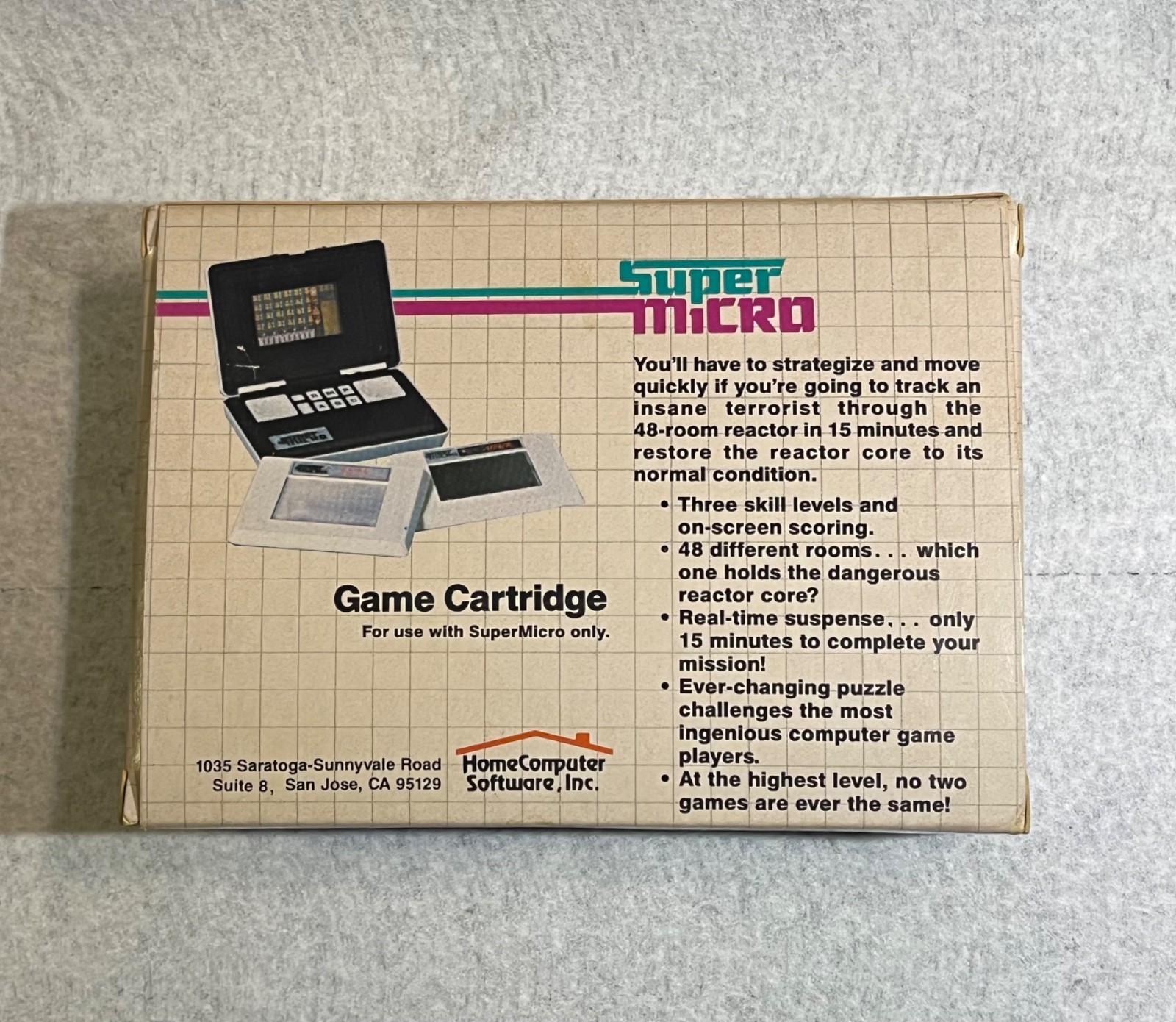 HTF 1983 Palmtex React Attack Home Computer Software Super Micro Cartridge Game