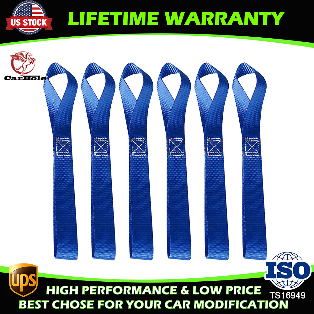 6X Soft Loop Tie Down Straps Lashing Heavy Duty Motorcycle Handlebar 4500LBS NEW