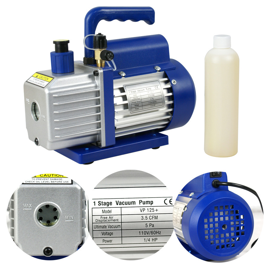 Durable 3.5CFM Rotary Vane Vacuum Pump 1/4HP AC Air Tool R410a R134 HVAC