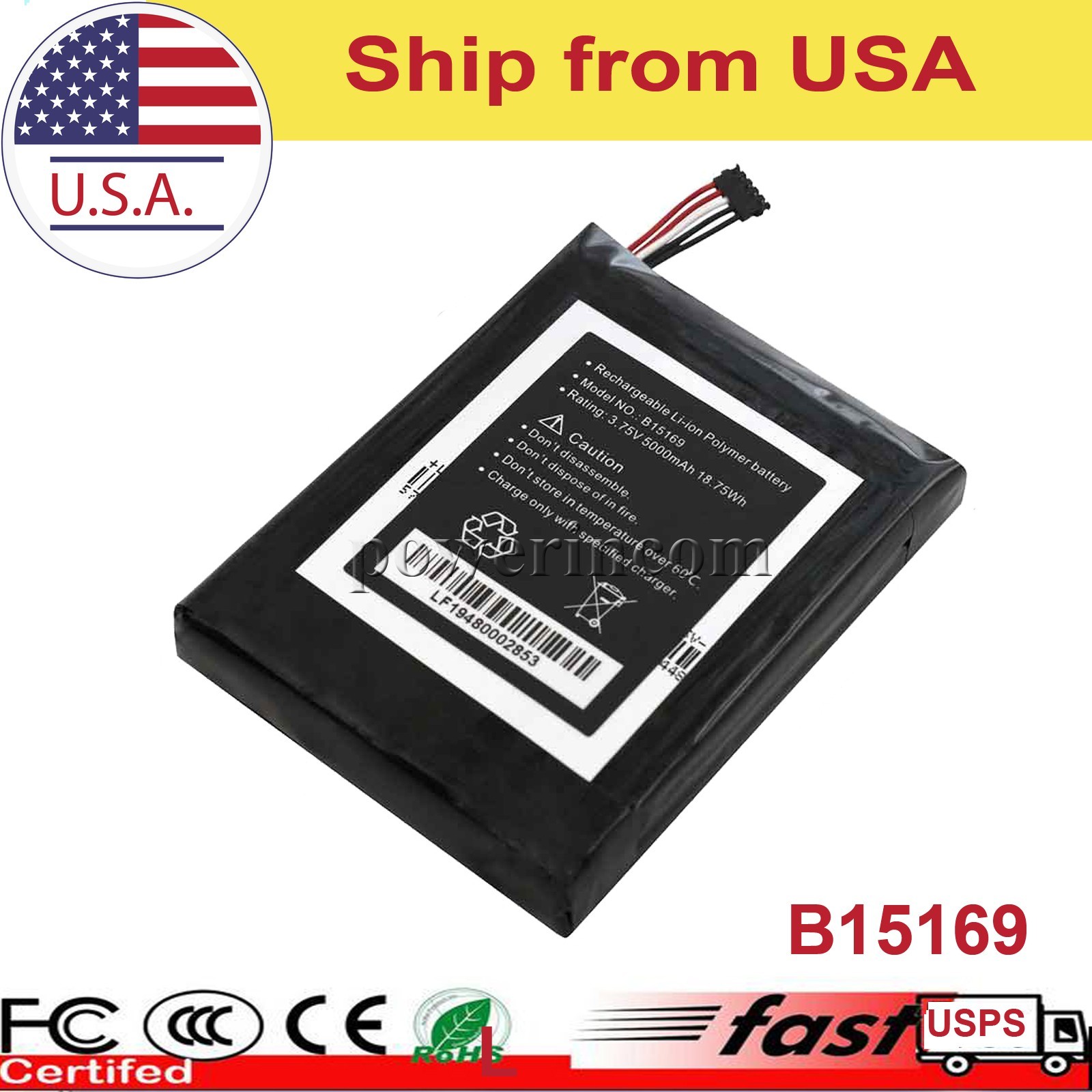 Battery B15169 for Ring Video Doorbell (1st Gen ONLY!) -720p HD Cam - (2014 Rele