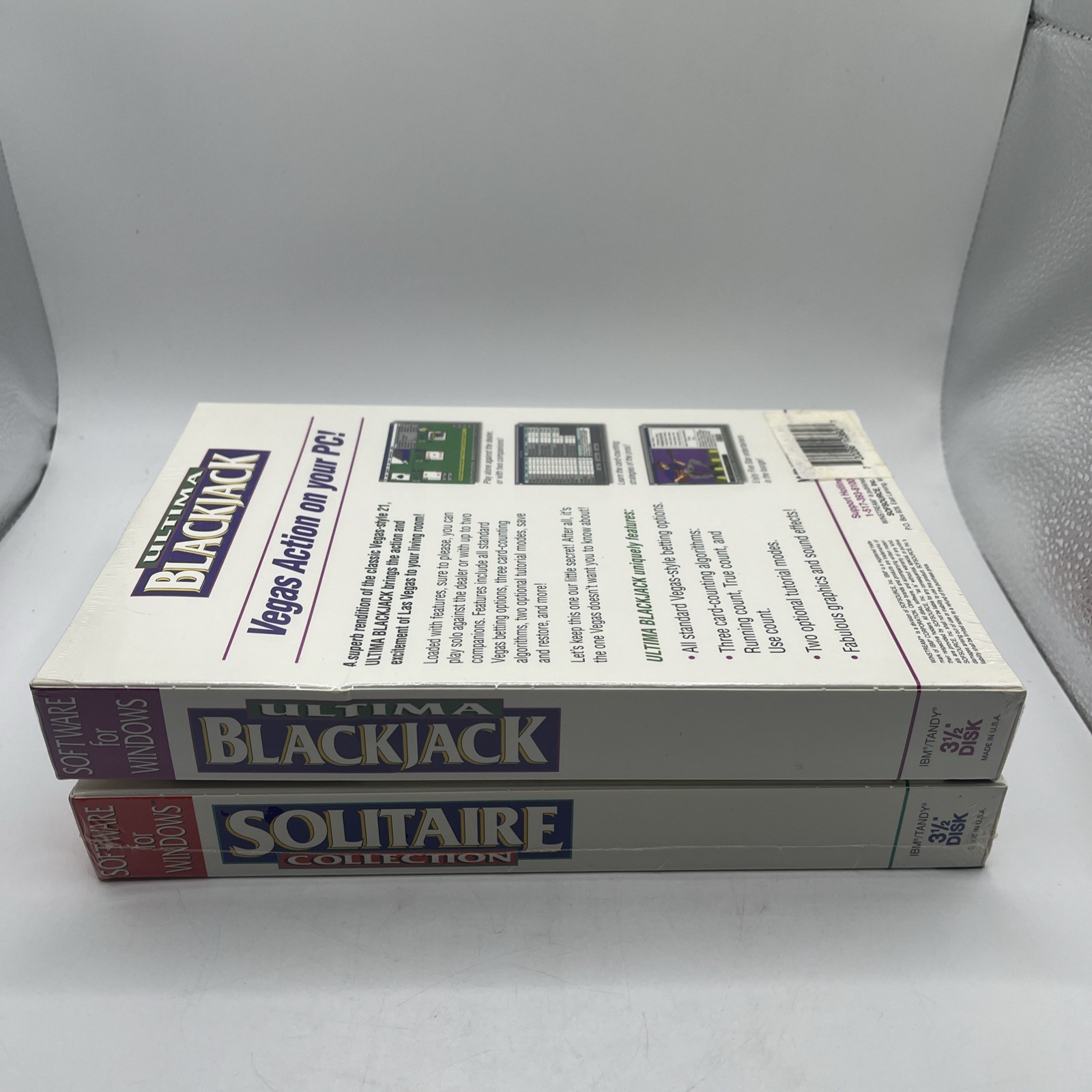 Vintage Lot Of 2 Sealed Card Games Computer Software Programs 3 1/2" Disk