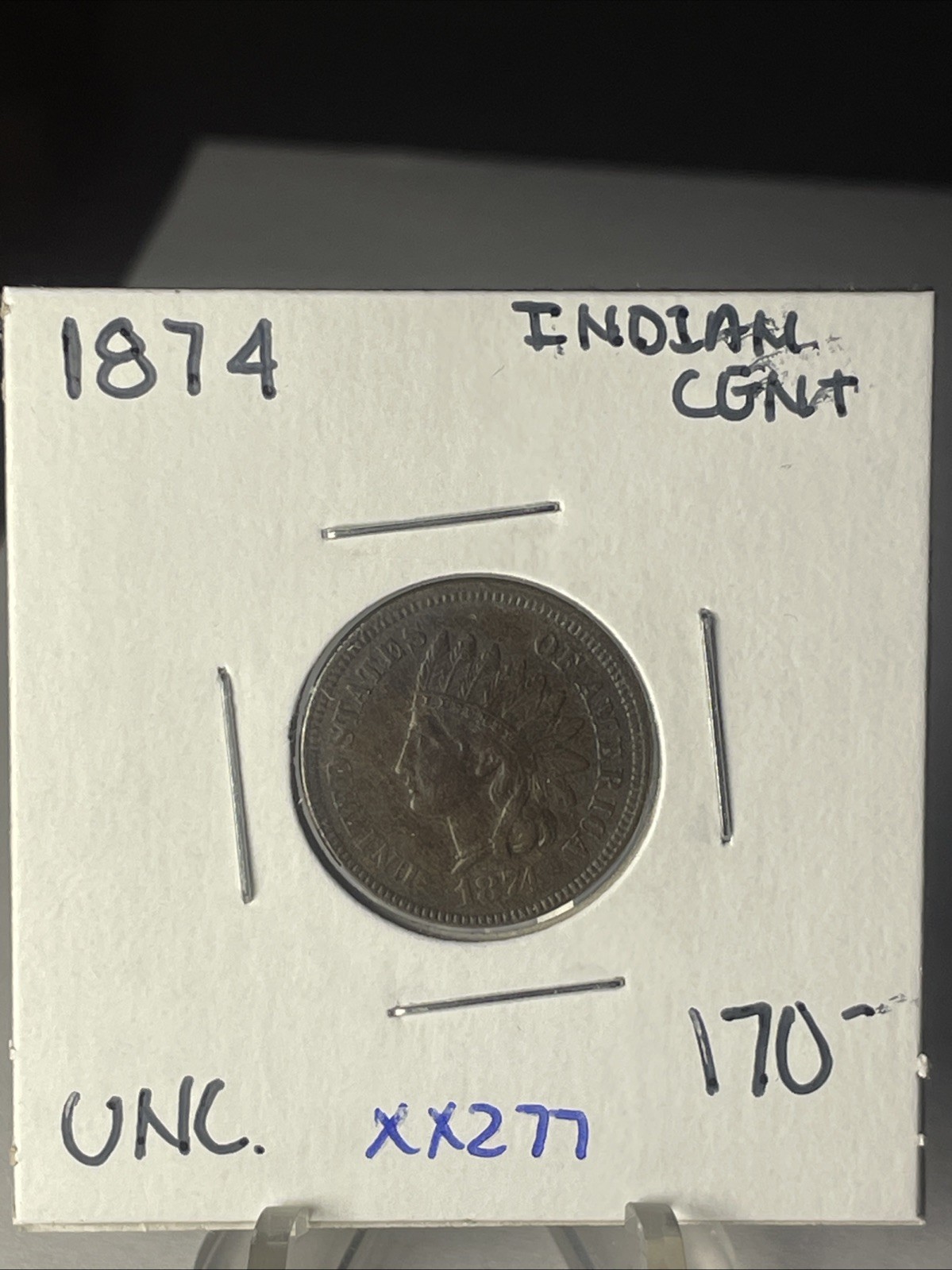 KEY BETTER DATE 1874 INDIAN CENT  UNCIRCULATED BETTER DATE COIN    XX277
