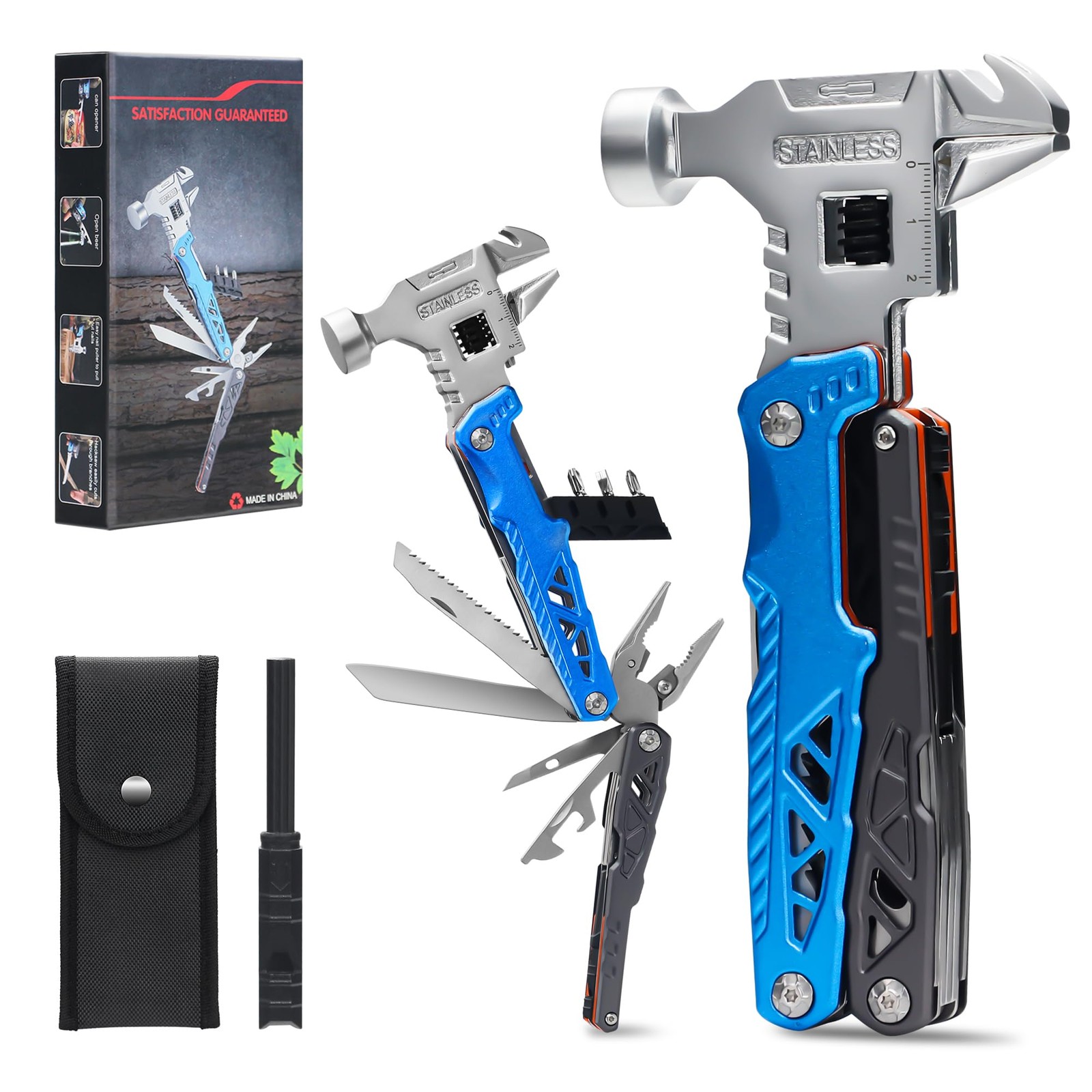 18-in-1 Multipurpose Tool Kit, Survival Camping Gear 17.5 cubic inches, Blue
