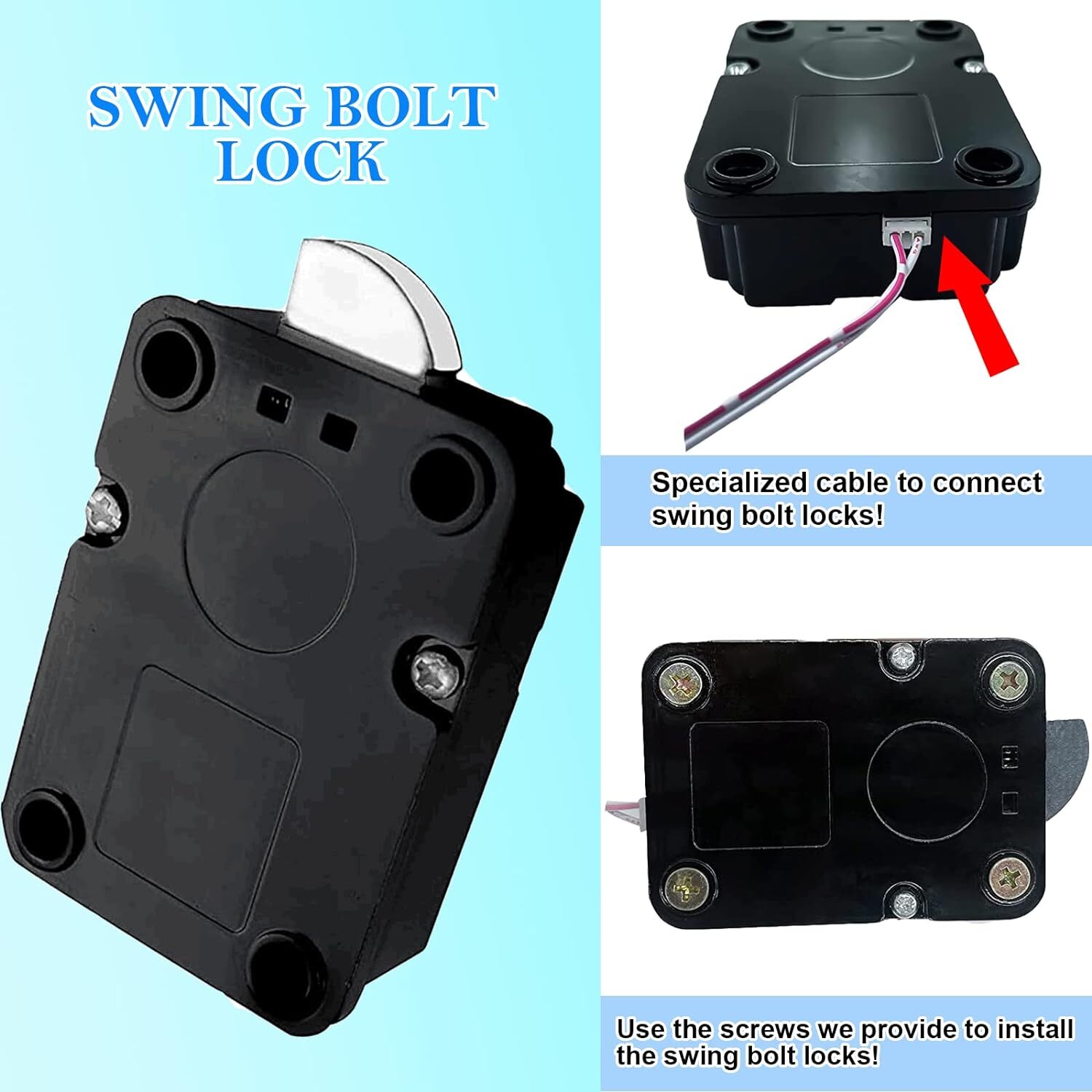 Gun Safe Lock Replacement Chrome Keypad with Swing Bolt Electronic Digital Lock