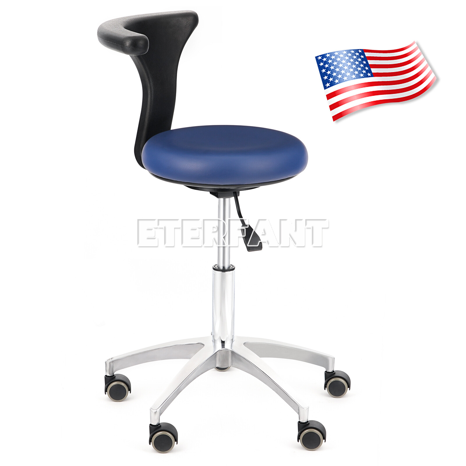 Dental Adjustable Mobile Chair/Medical Microscope Stool Chair with Armrest