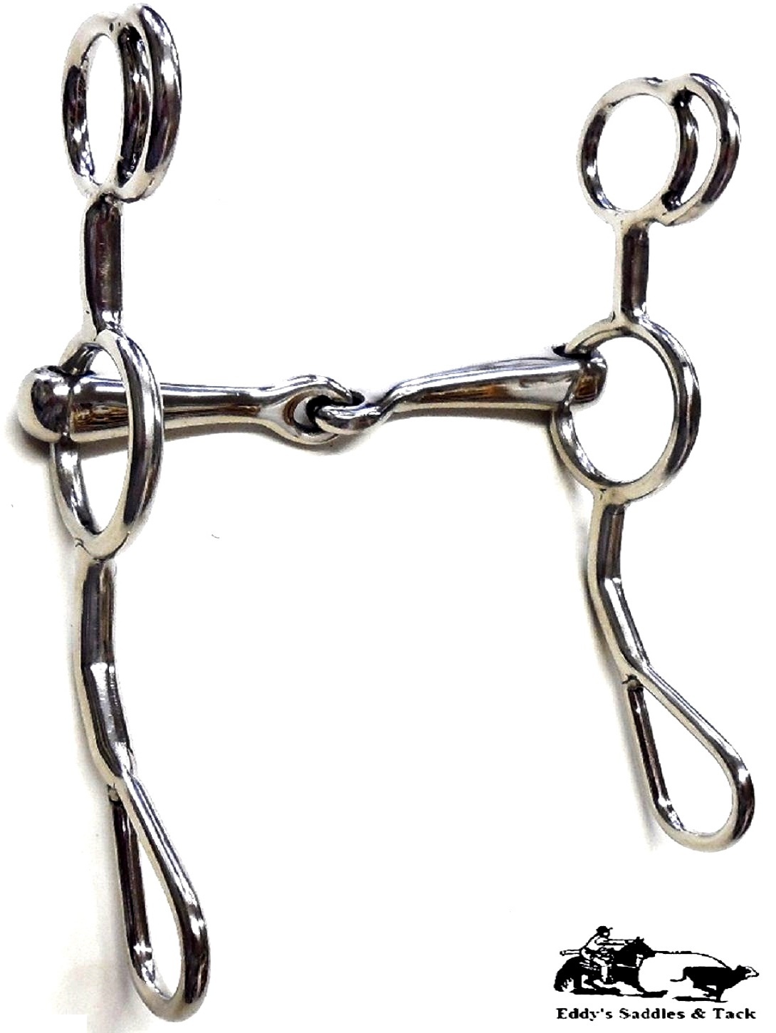 Reining Curb Gag Bit 5-1/4" Mouth Stainless Steel 7 1/4" Cheeks New Eddys Tack