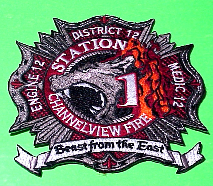 CHANNELVIEW FIRE STATION 1  TEXAS  TX  4 1/2"  FIRE DEPT  PATCH  FREE SHIPPING!!