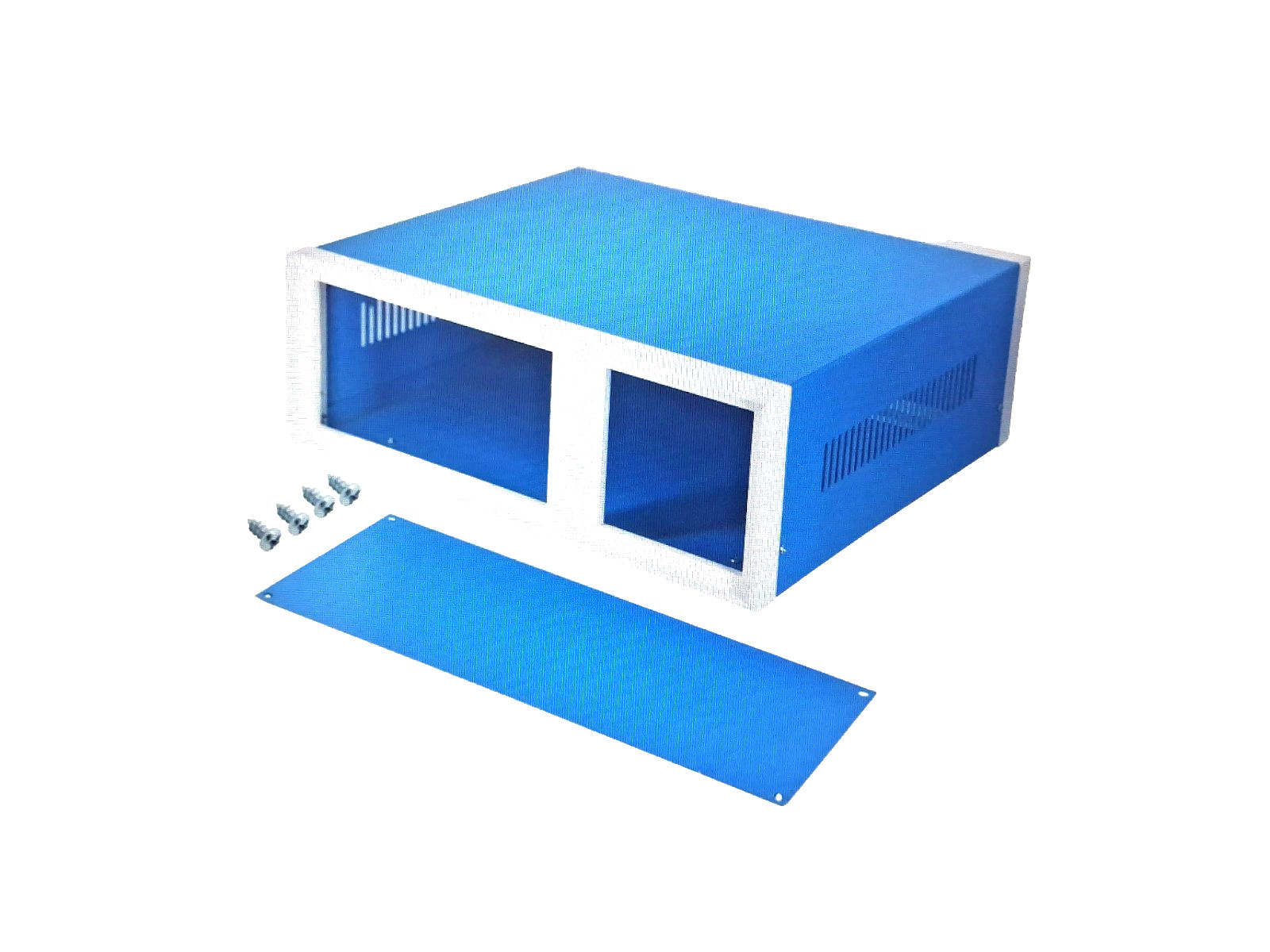 Zulkit Blue Metal Junction Box 12.2x11.2x4.5" Electrical Enclosure Project Box