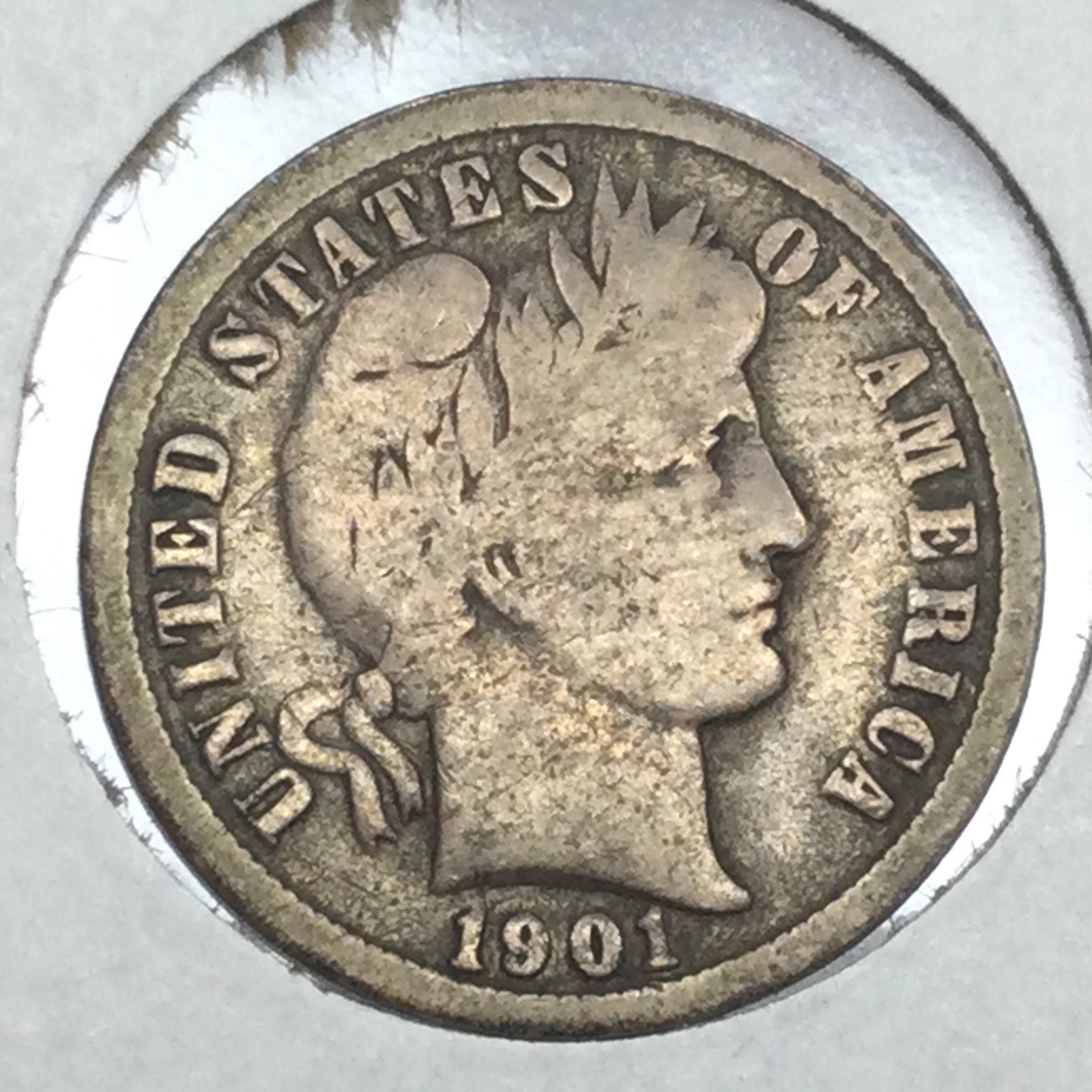 1901-O Barber Dime in very good