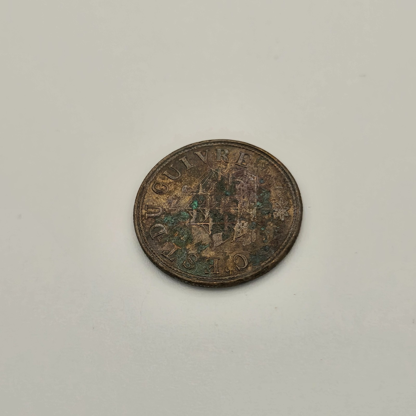 Original Rare 1820s Napoleon C’EST DU CUIVRE Ship Token Canadian Colonial Copper