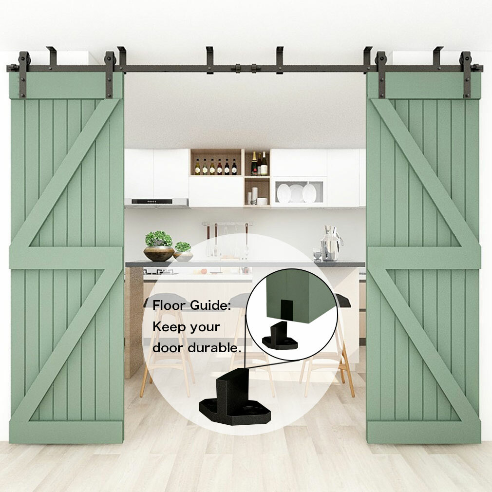 CCJH 4-20FT Ceiling Mount Sliding Barn Door Hardware Track Roller Kit Closet