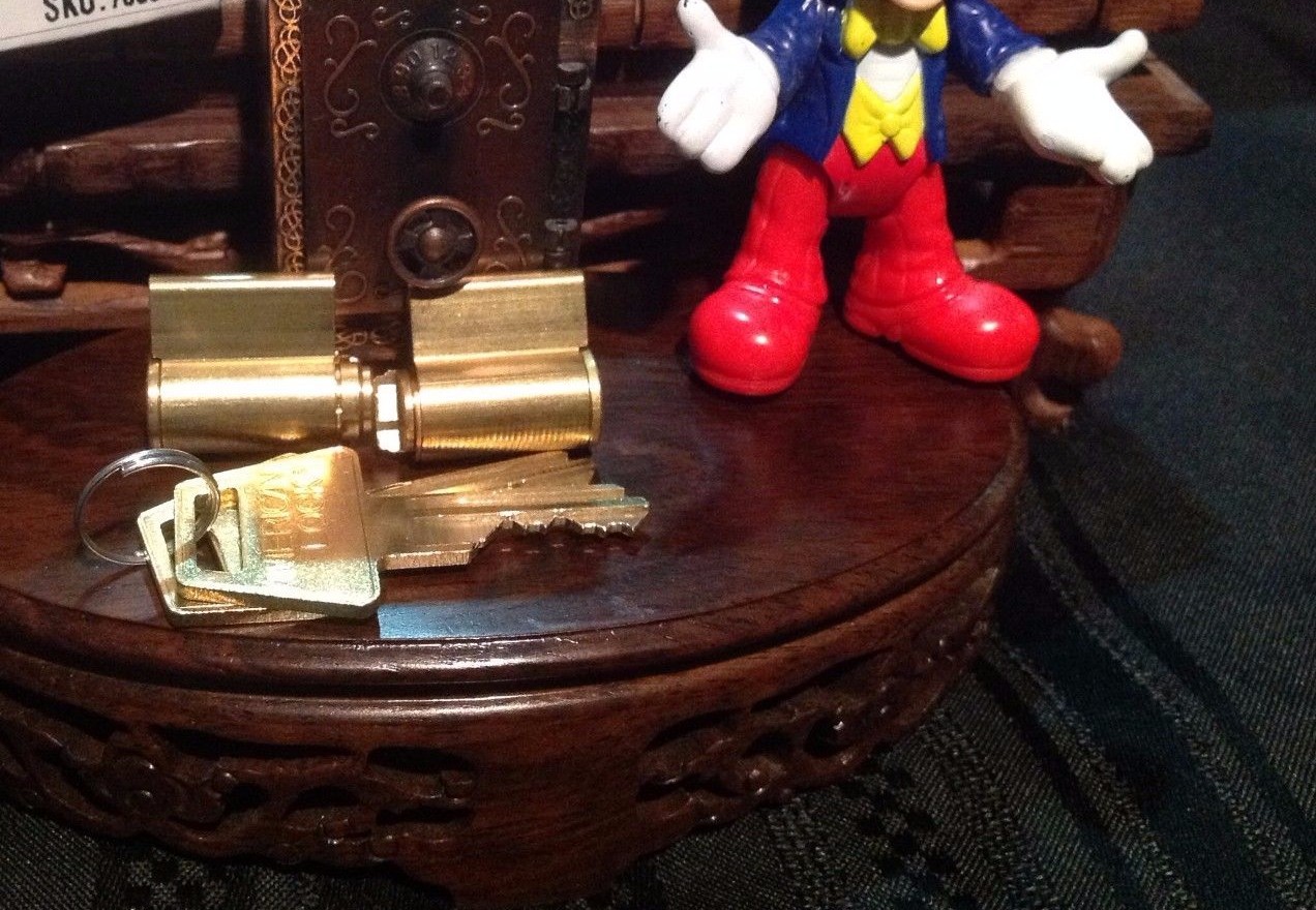 Two (2) 6 Pin Original American Series Padlock Cylinder 2 key each APTC14 KD/KA