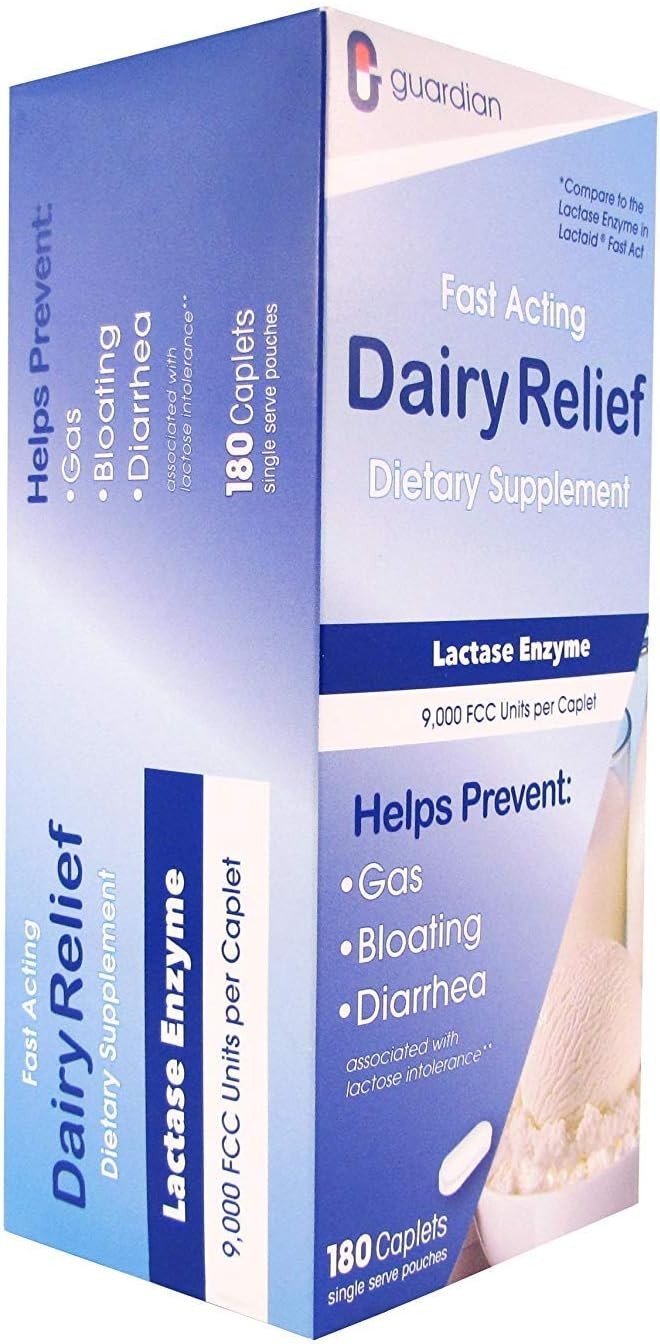 Lactase Enzyme 180 CT - Fast Acting Solution for Lactose Intolerance Relief