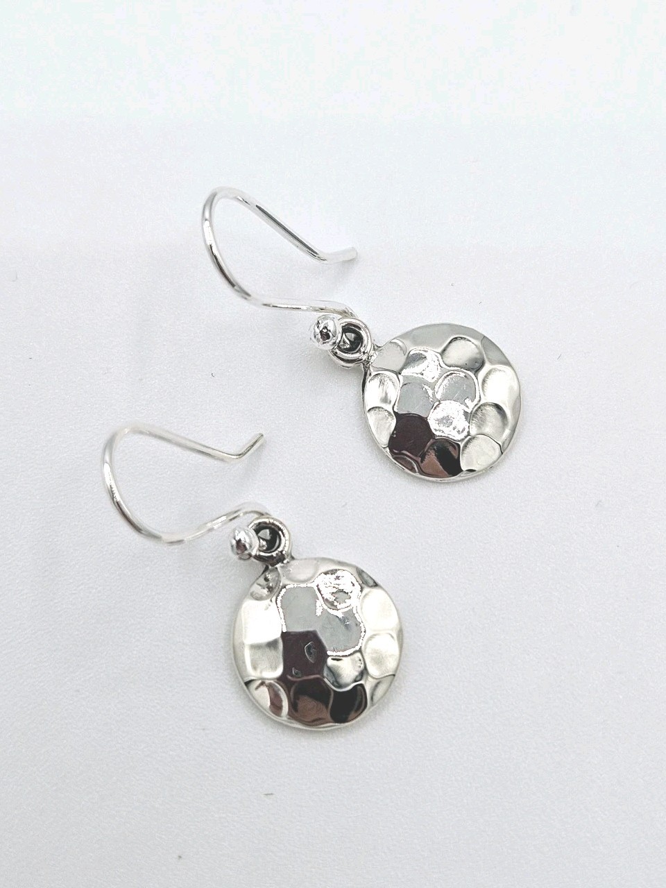 925 Sterling Silver Hoop Earrings Ball Drop Mexico Lightweight Minimal