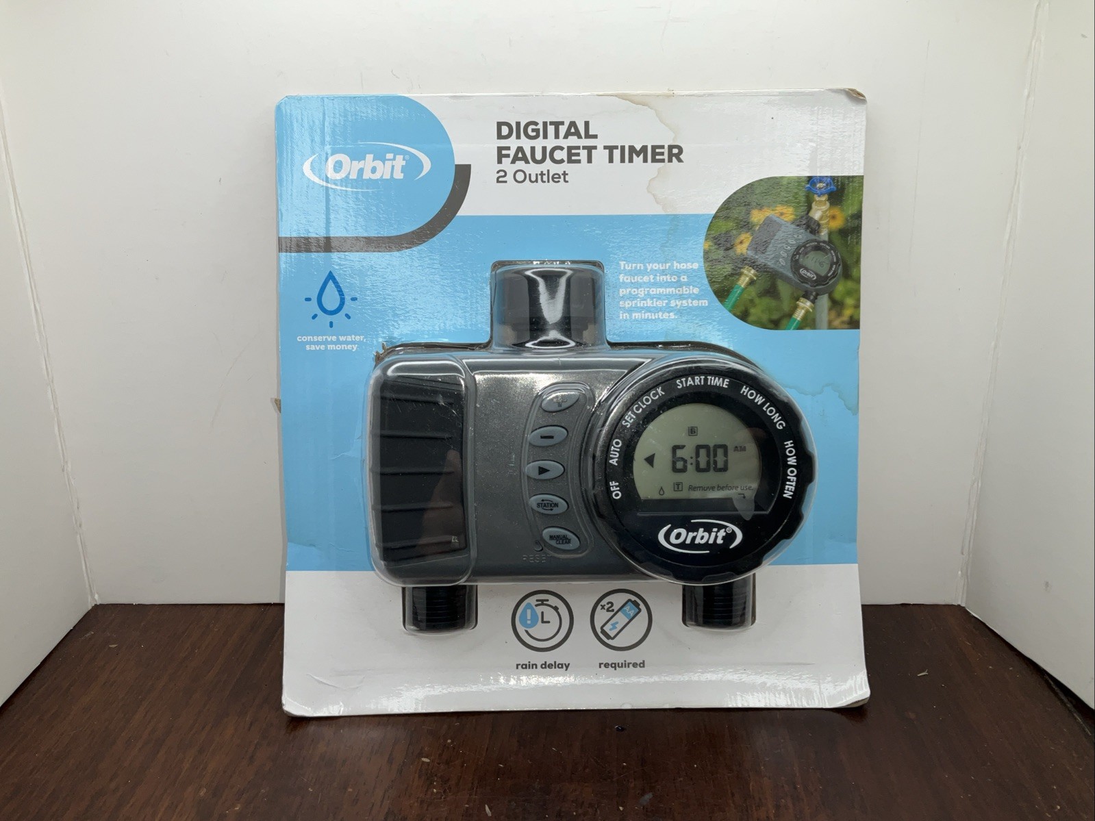 ORBIT 2-OUTLET HOSE FAUCET TIMER MODEL 24713 New