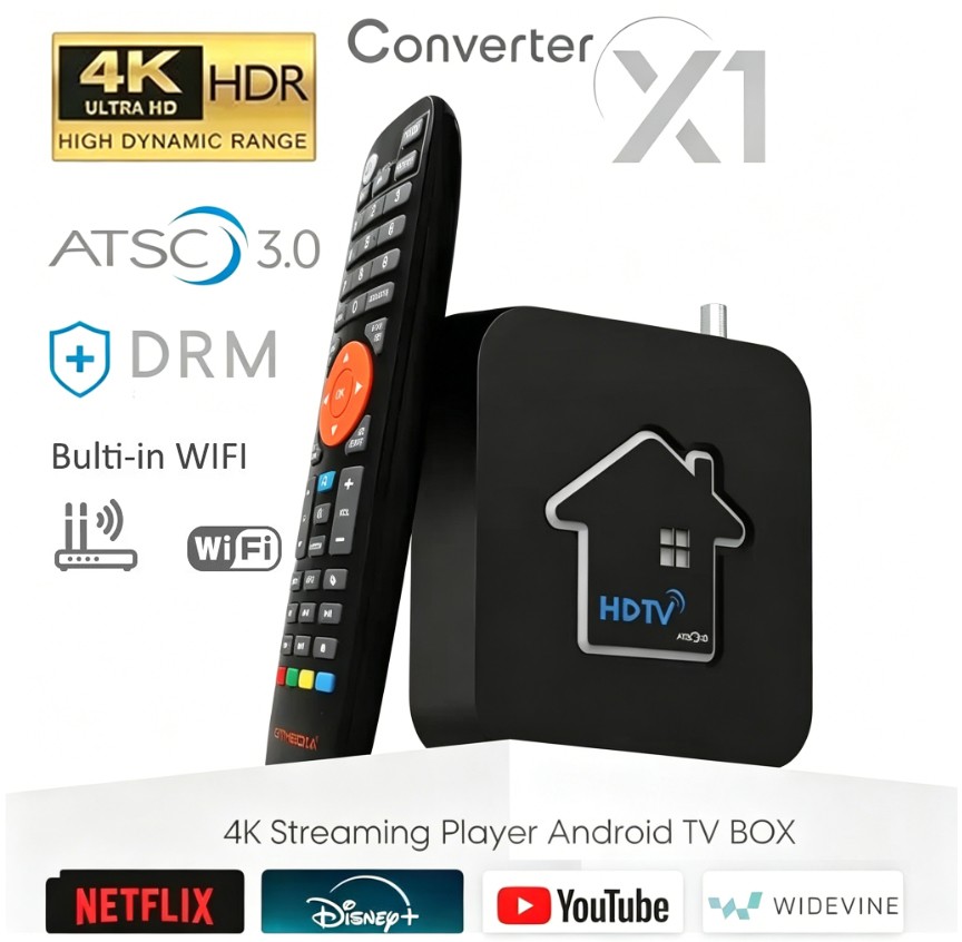 4K UHD ATSC 3.0 Certified Digital TV Tuner OTA TV Channel DVR Smart TV Box