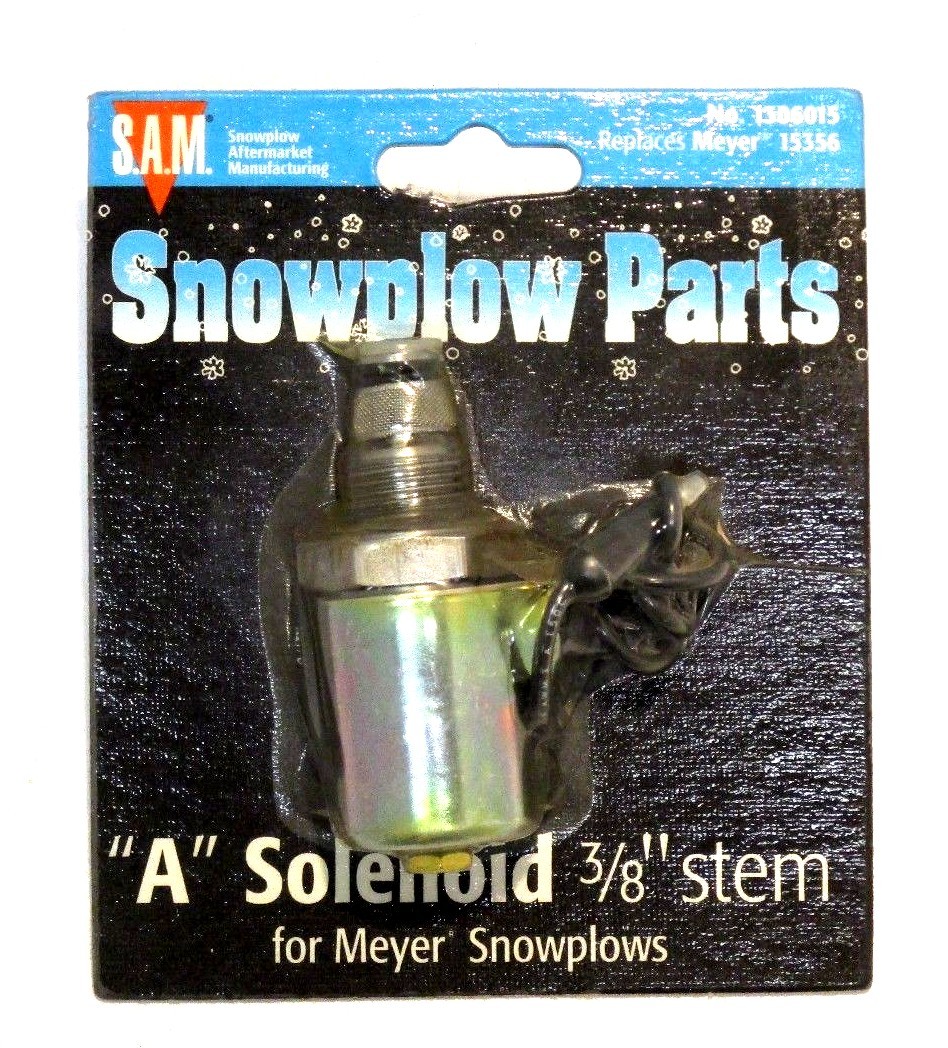 "A" Solenoid coil and valve, 3/8" stem, Snow Plow, Meyer 15356, Buyers 1306015