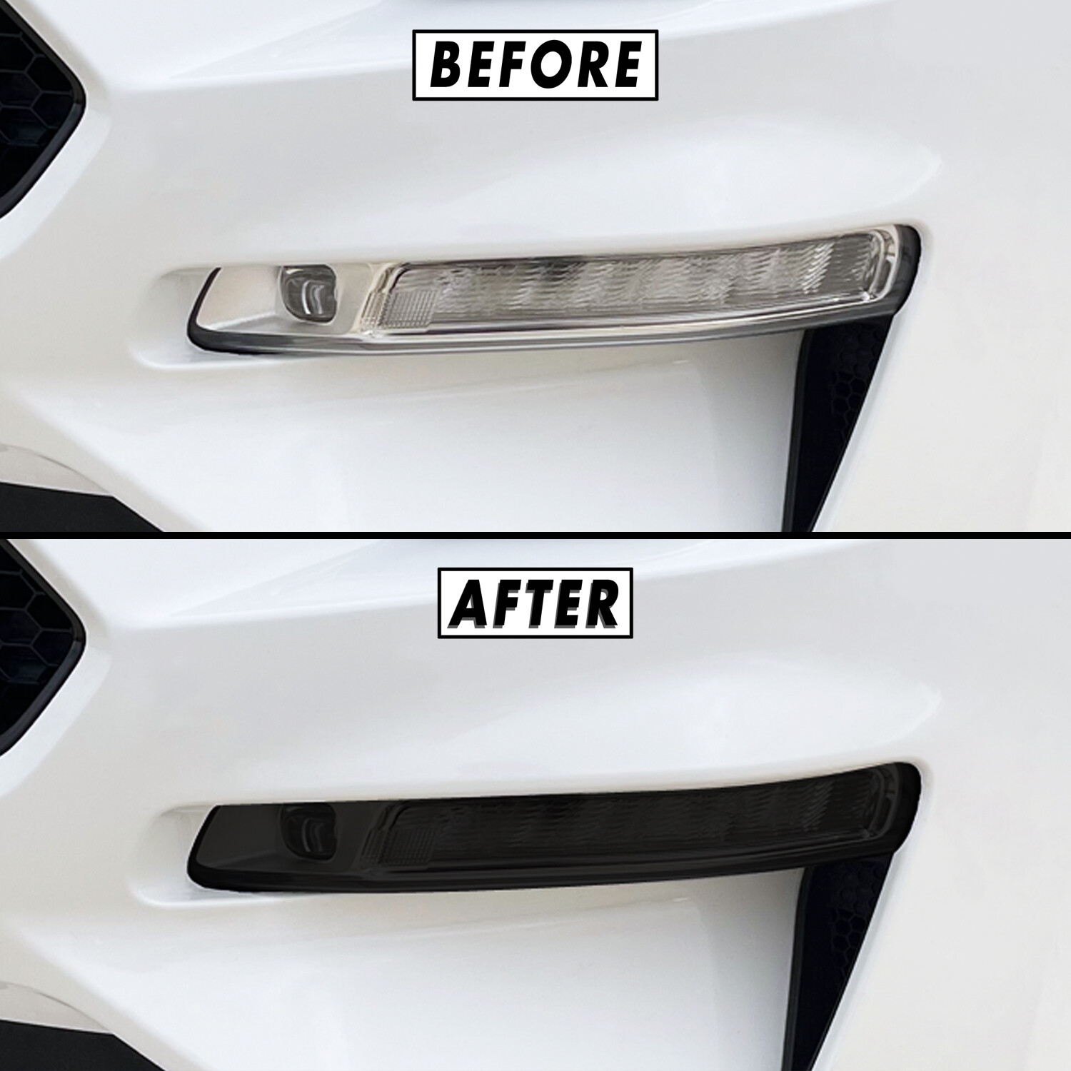 FOR 2018-2023 Ford Mustang Fog Light/Turn Signal SMOKE Precut Vinyl Tint Overlay