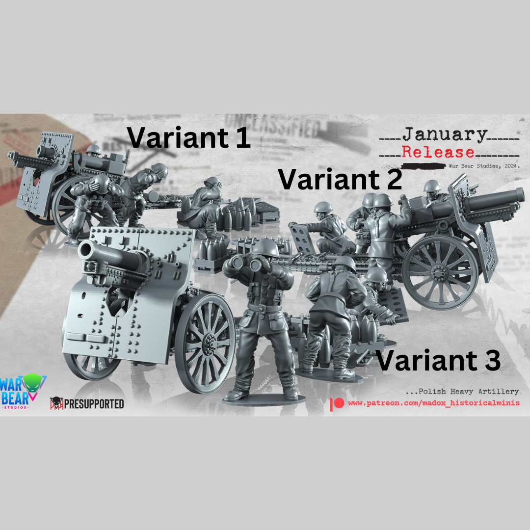 BattleCat Miniatures WW2 Polish Heavy Artillery Bolt Action WWII Early War 28mm