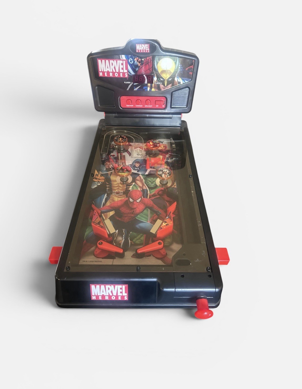 Marvel Heroes 2006 Table-Top Mini Pinball Machine WORKS 19" Play Area