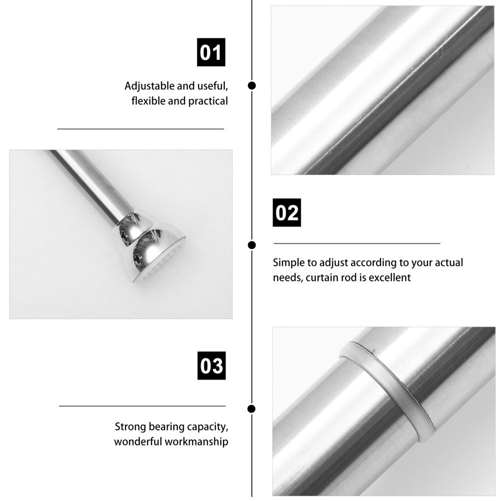 Multipurpose Adjustable Curtain Rod Stainless Steel Window Security Bar Silver