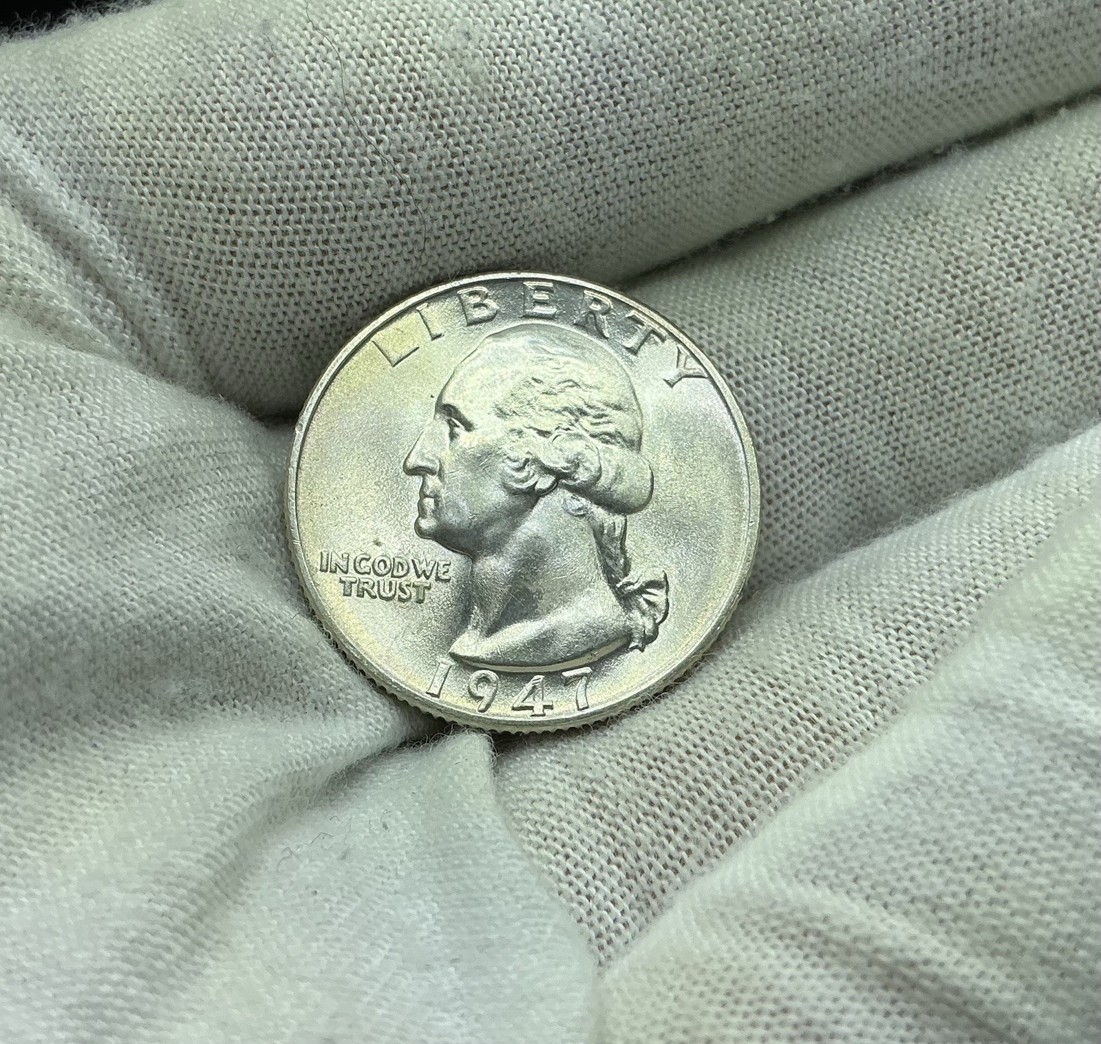 1947-p Washington Quarter.  Nice B.U.  G378